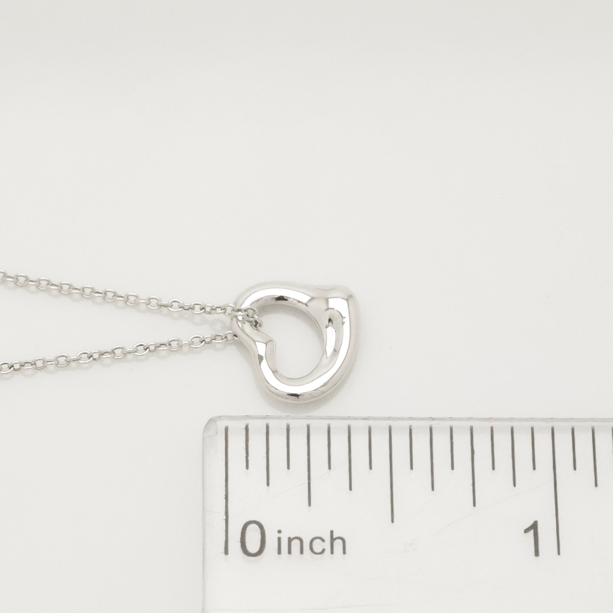 Tiffany & Co. Open Heart Pendant Necklace Sterling Silver 925