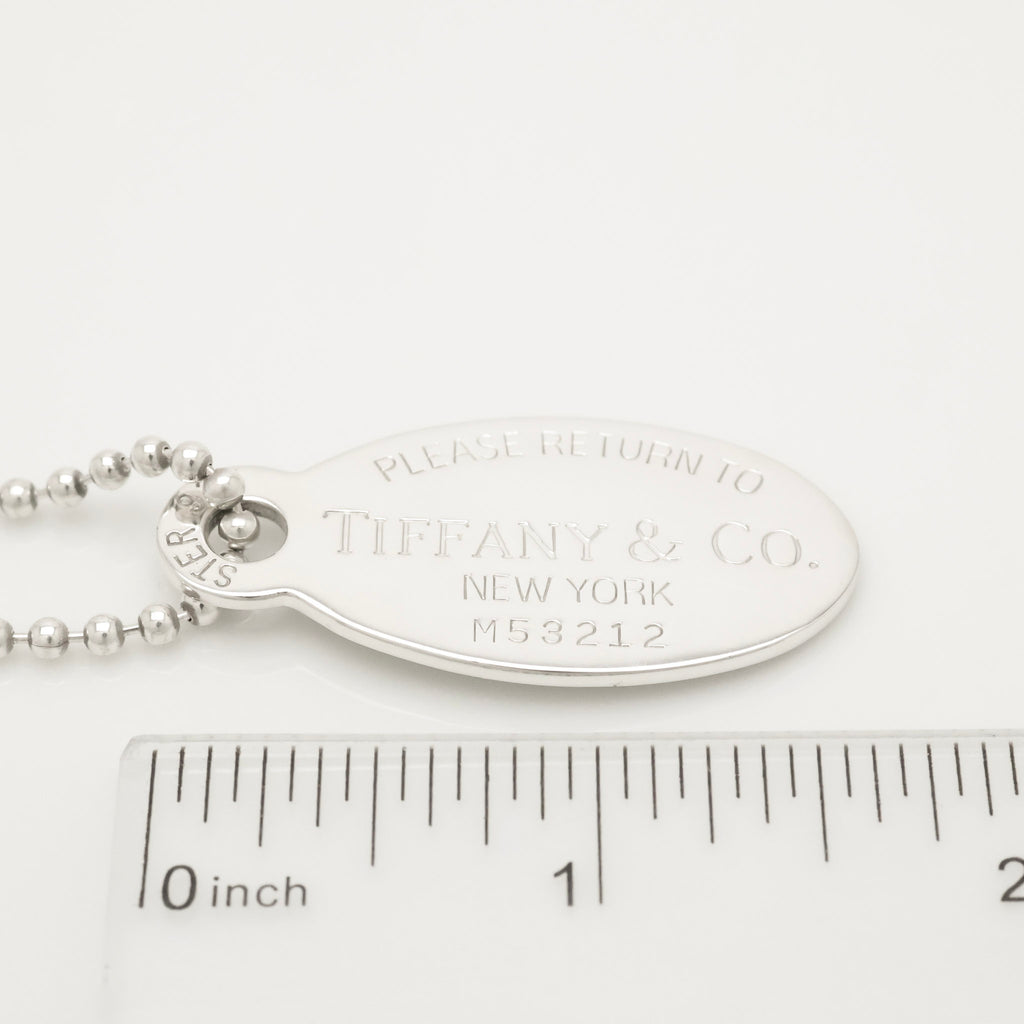 TIFFANY&Co.リターントゥ ティファニー オーバル タグ ボール チェーン ネックレス AG925