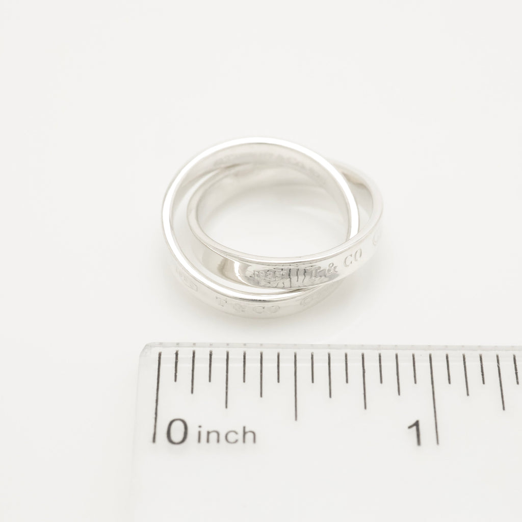 Tiffany & Co. 1837 Interlocking Circles Double Ring  Sterling Silver 925