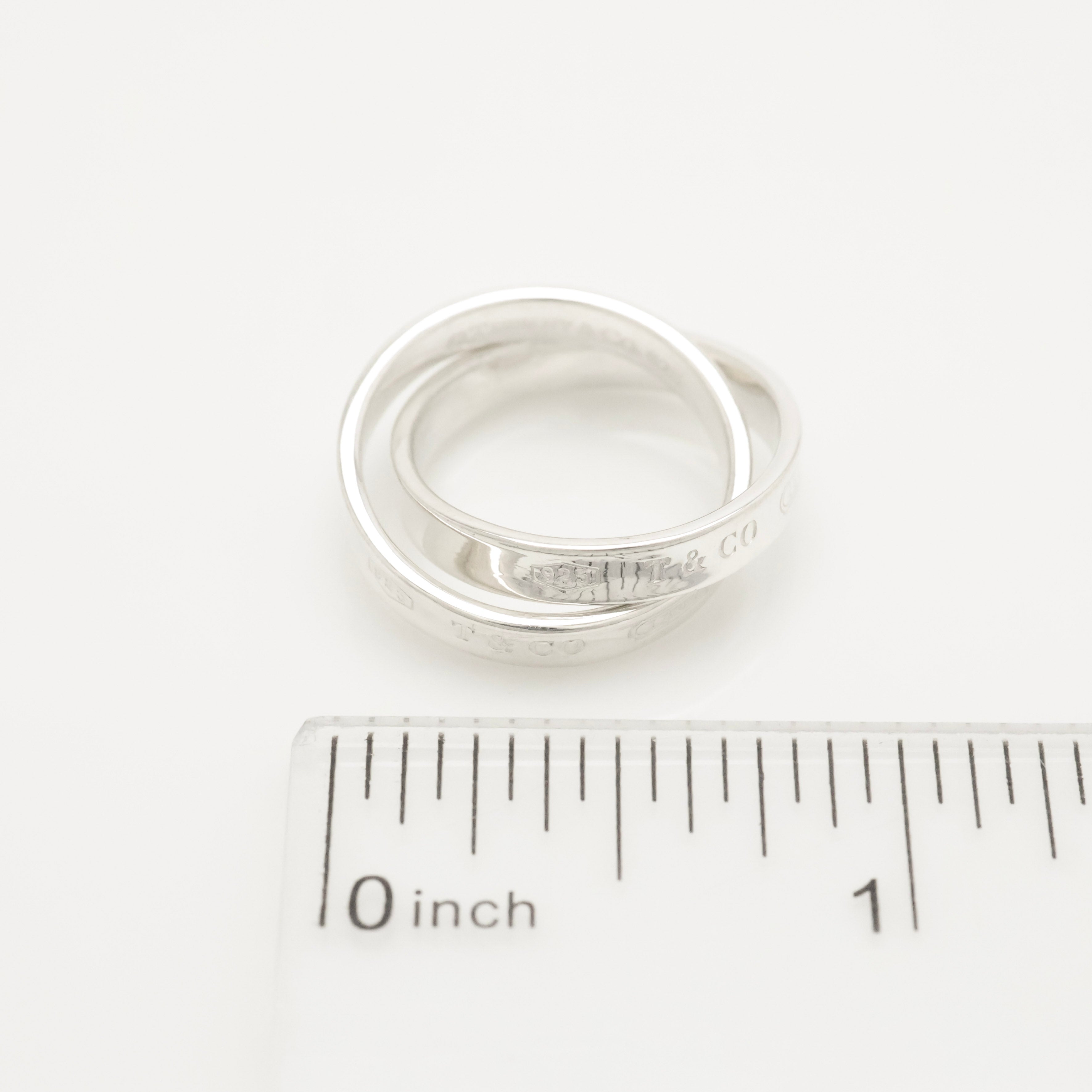 Tiffany & Co. 1837 Interlocking Circles Double Ring  Sterling Silver 925