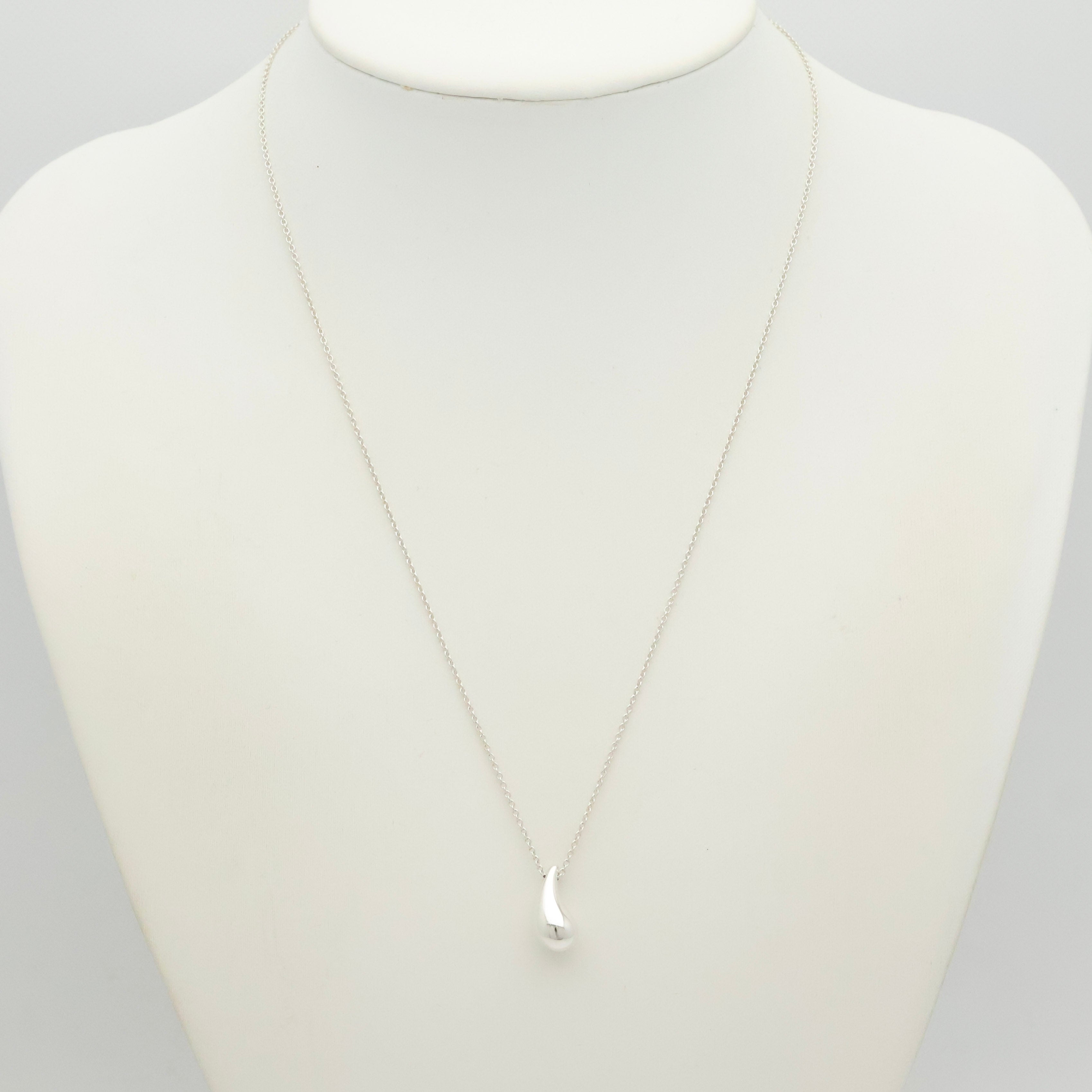 Tiffany & Co. Peretti Teardrop Necklace Pendant  Sterling Silver 925