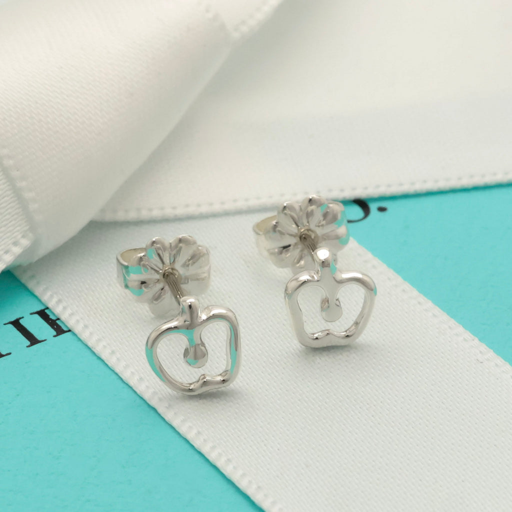 Tiffany & Co. Elsa Peretti Mini Apple Stud Earrings Sterling Silver 925