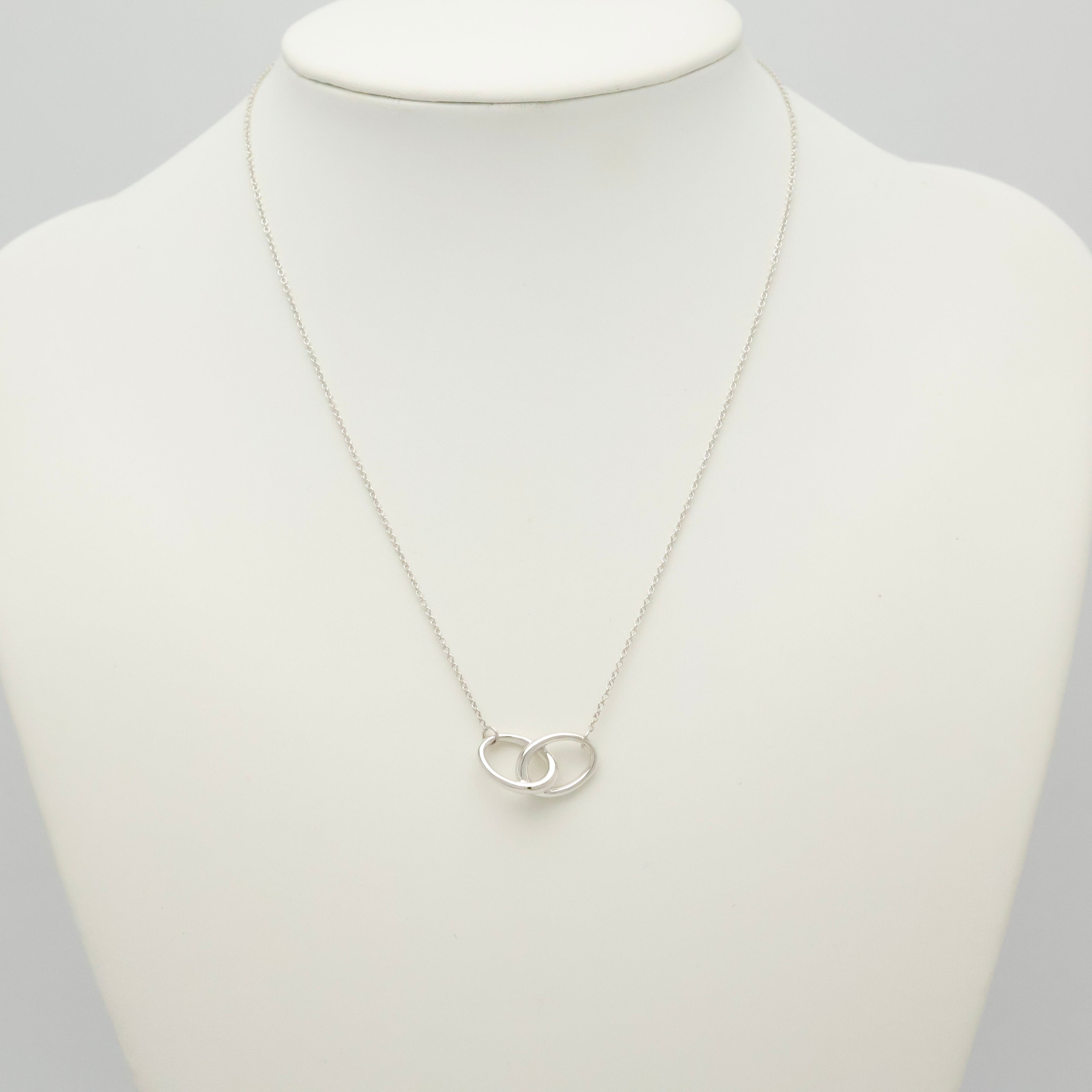  Tiffany & Co. Double Loop Necklace Pendant   Sterling Silver  925