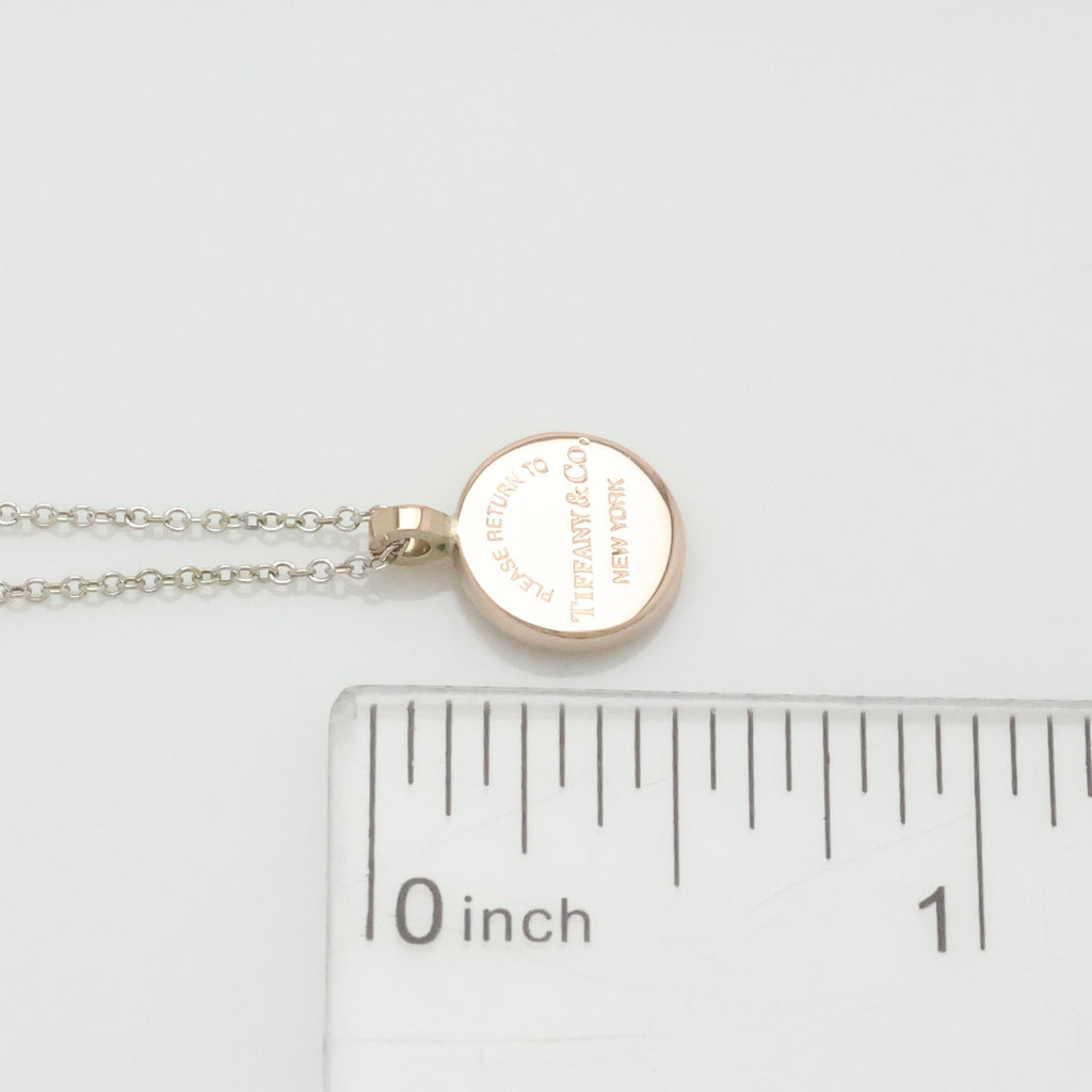 Tiffany & Co. Return to Round Necklace Rubedo & Sterling Silver 925 