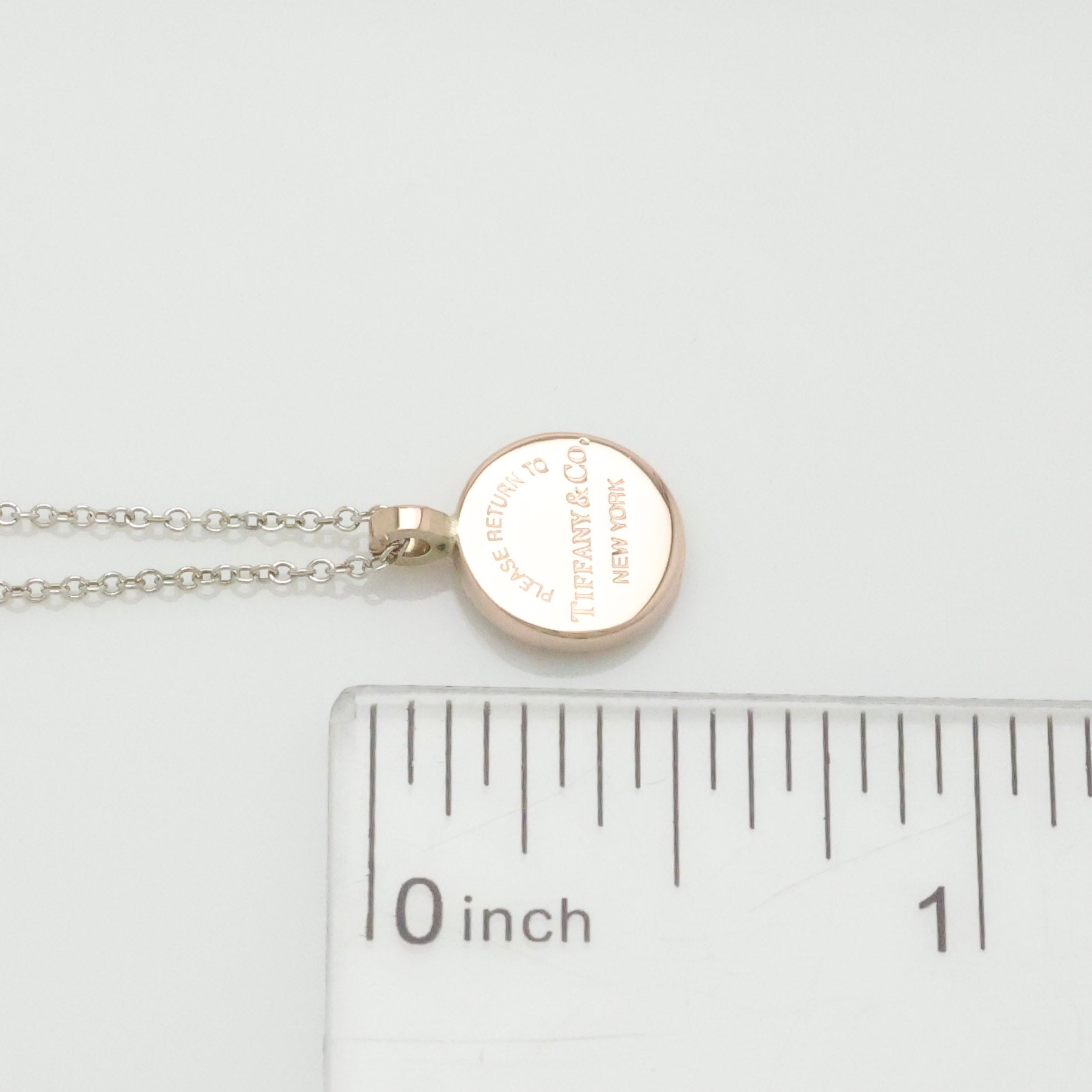 Tiffany & Co. Return to Round Necklace Rubedo & Sterling Silver 925 