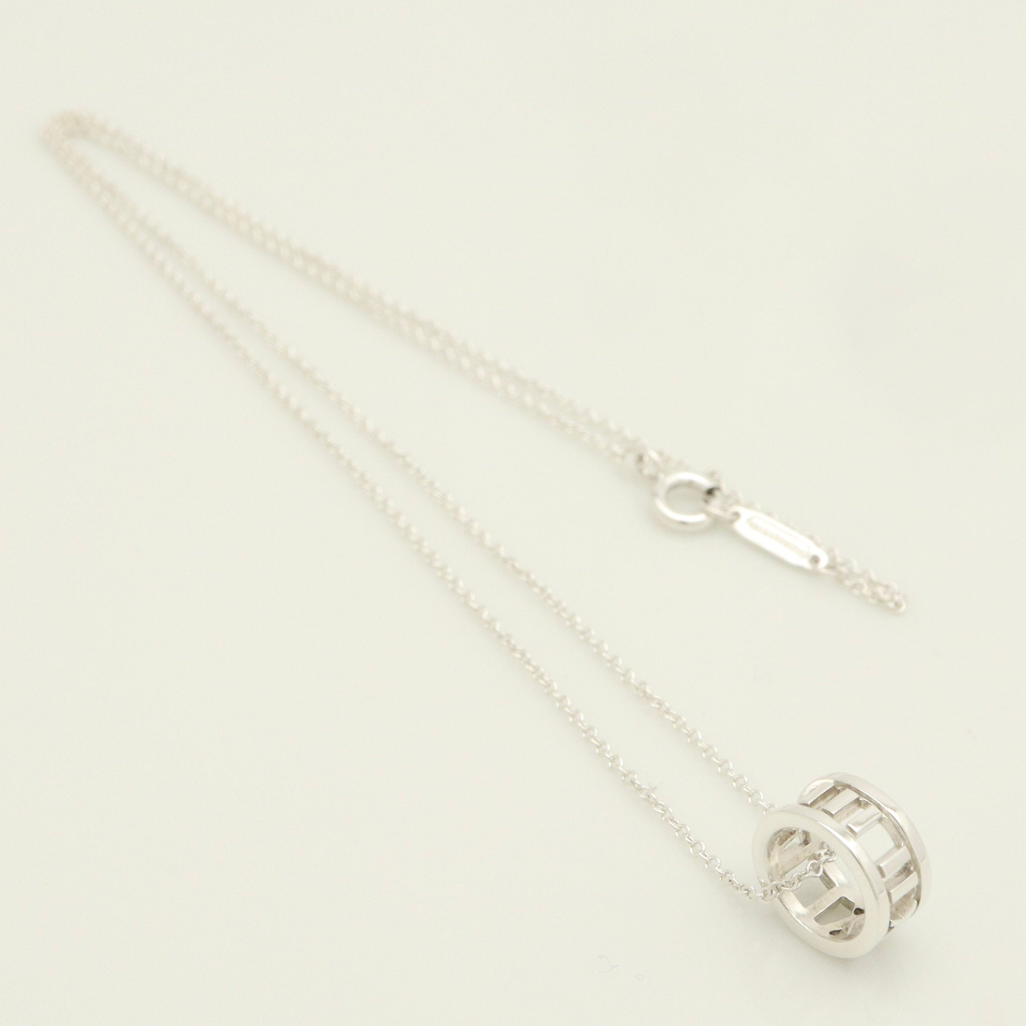  Tiffany & Co. Atlas Ring Pendant Necklace Sterling Silver 925
