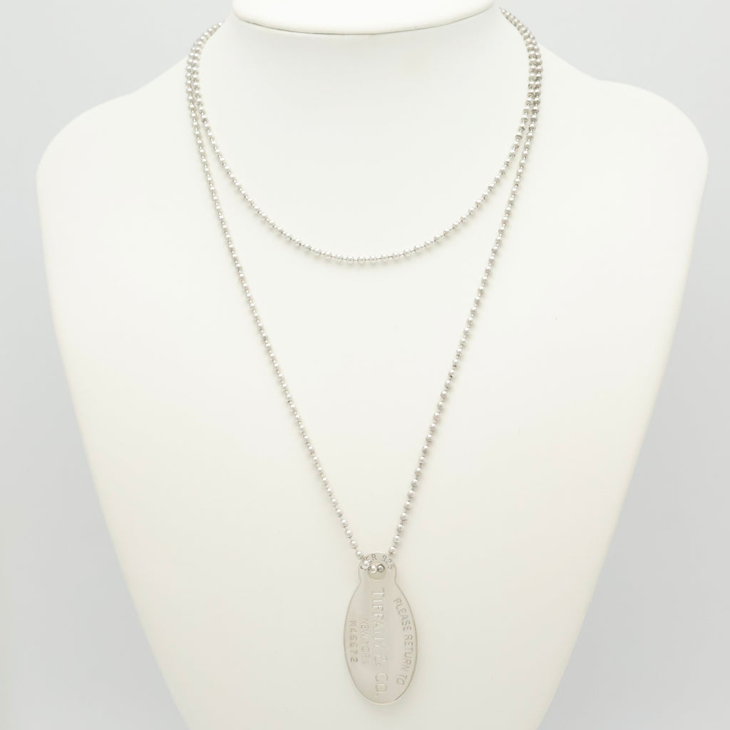 TIFFANY&Co.リターントゥ ティファニー オーバル タグ ボール チェーン ネックレス AG925