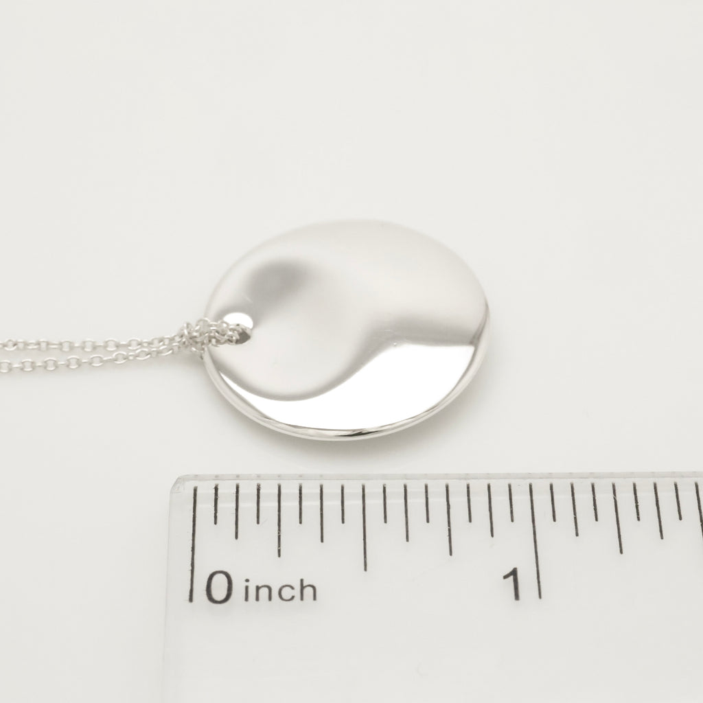 Tiffany & Co. Round Circle Disc Necklace Pendant  Sterling Silver  925