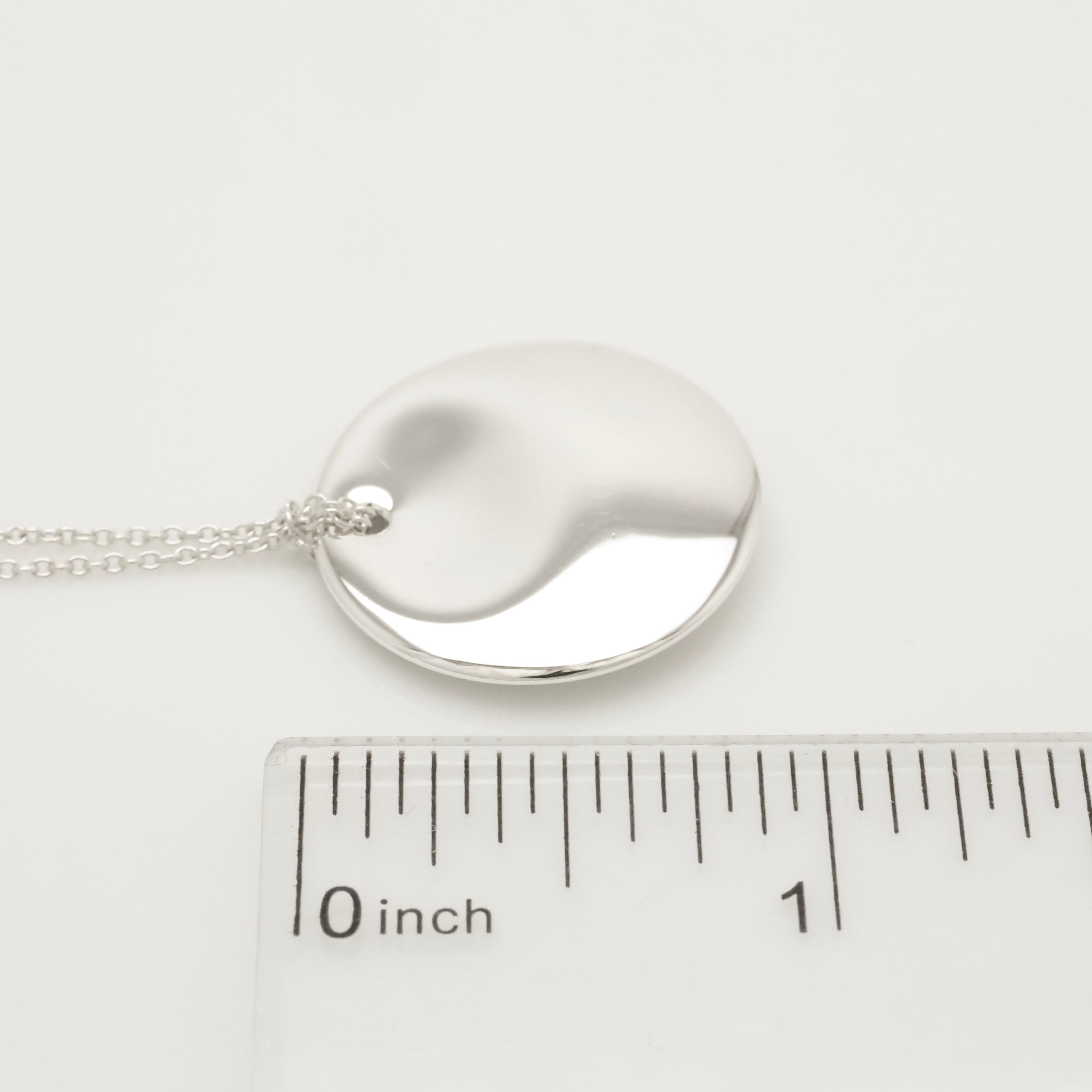 Tiffany & Co. Round Circle Disc Necklace Pendant  Sterling Silver  925