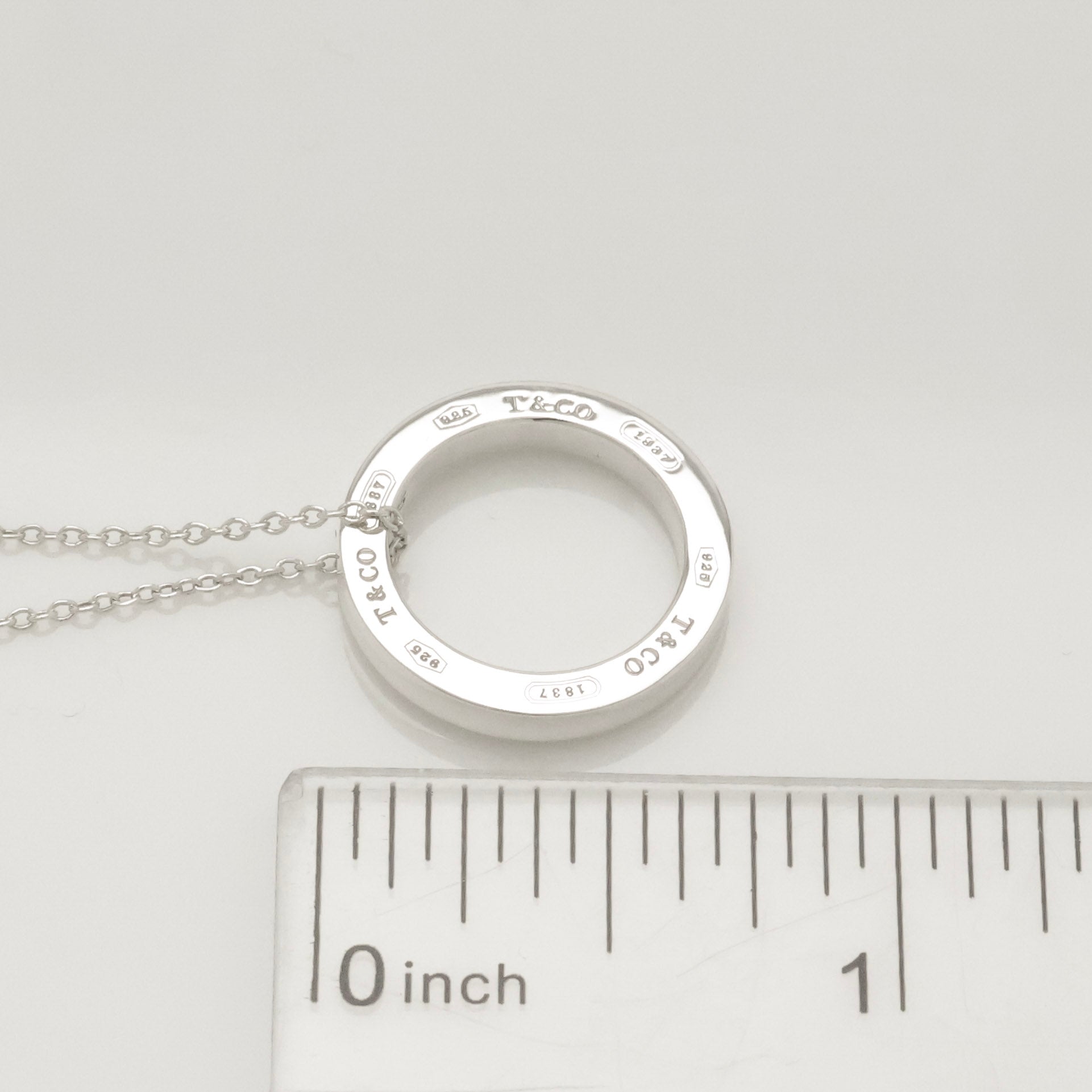 Tiffany & Co. Round Circle Pendant Necklace Sterling Silver 925