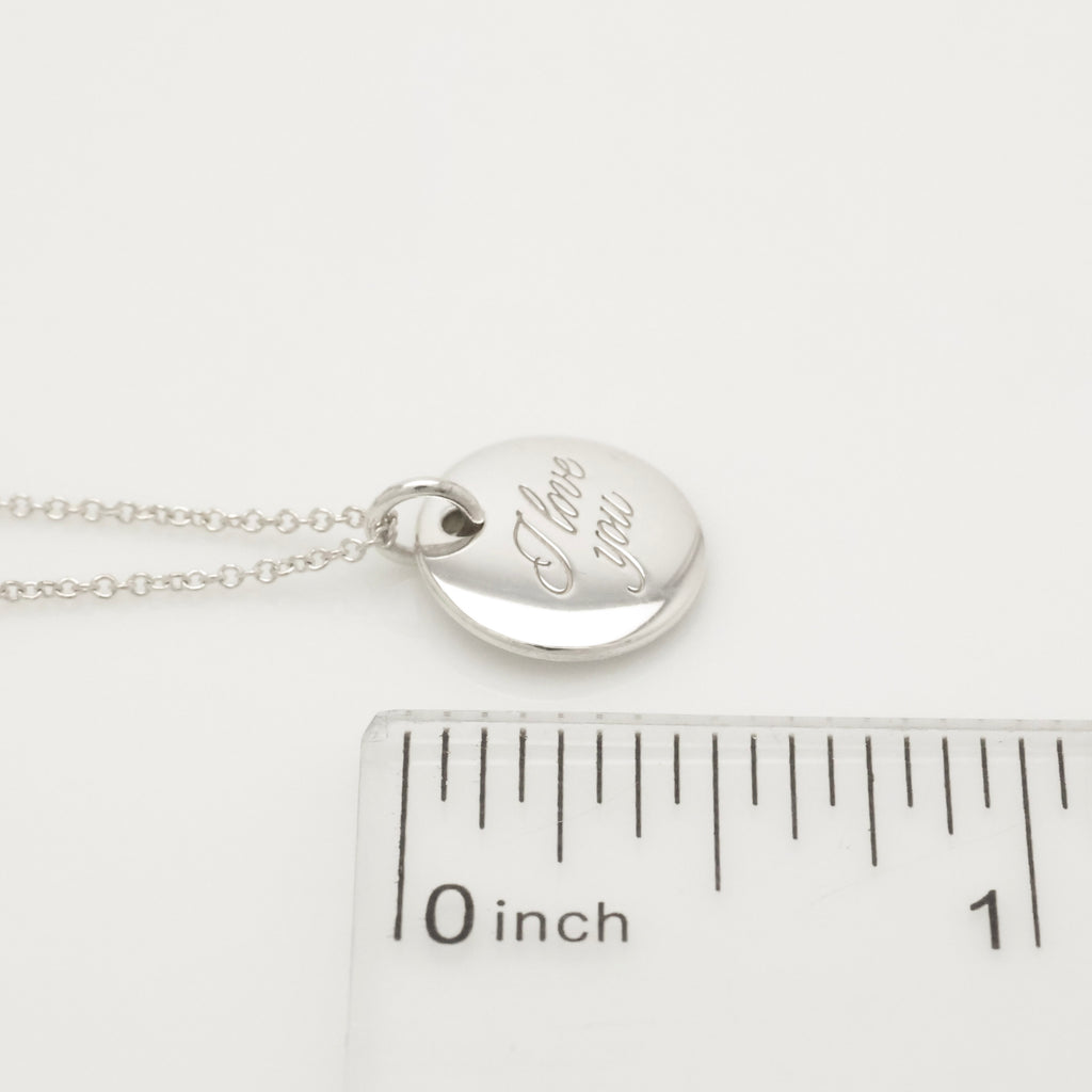  Tiffany & Co. Letter M Notes Initial Disc Necklace Sterling Silver 925
