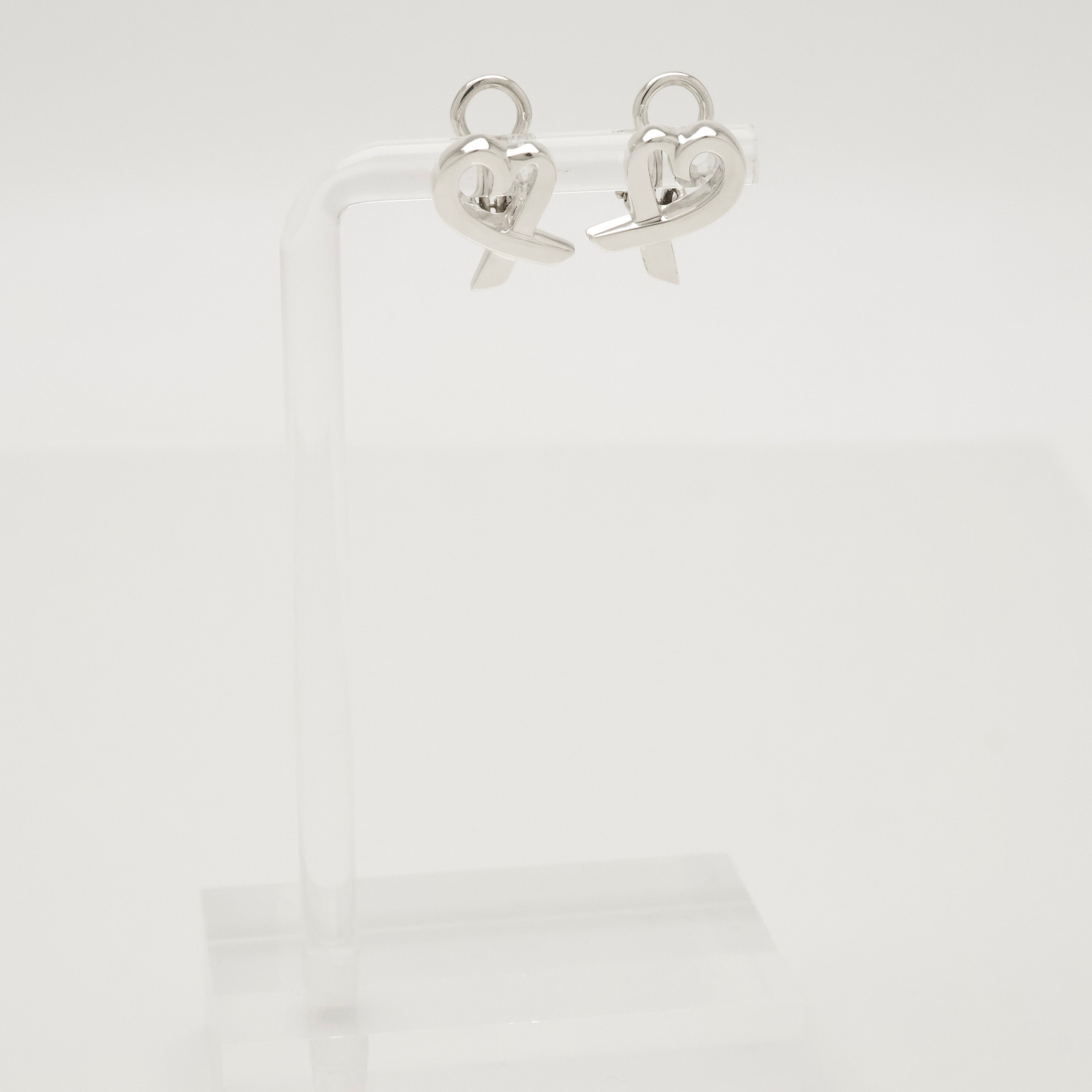 Tiffany & Co. Picasso Loving Heart Clip-On Earrings Sterling Silver 925 