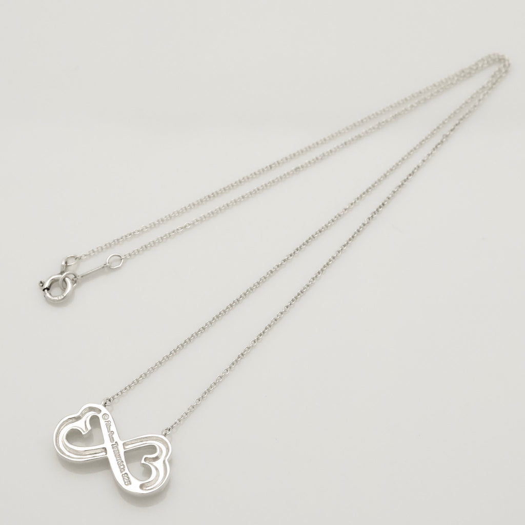  Tiffany & Co. Picasso Double Loving Heart Necklace Sterling Silver 925