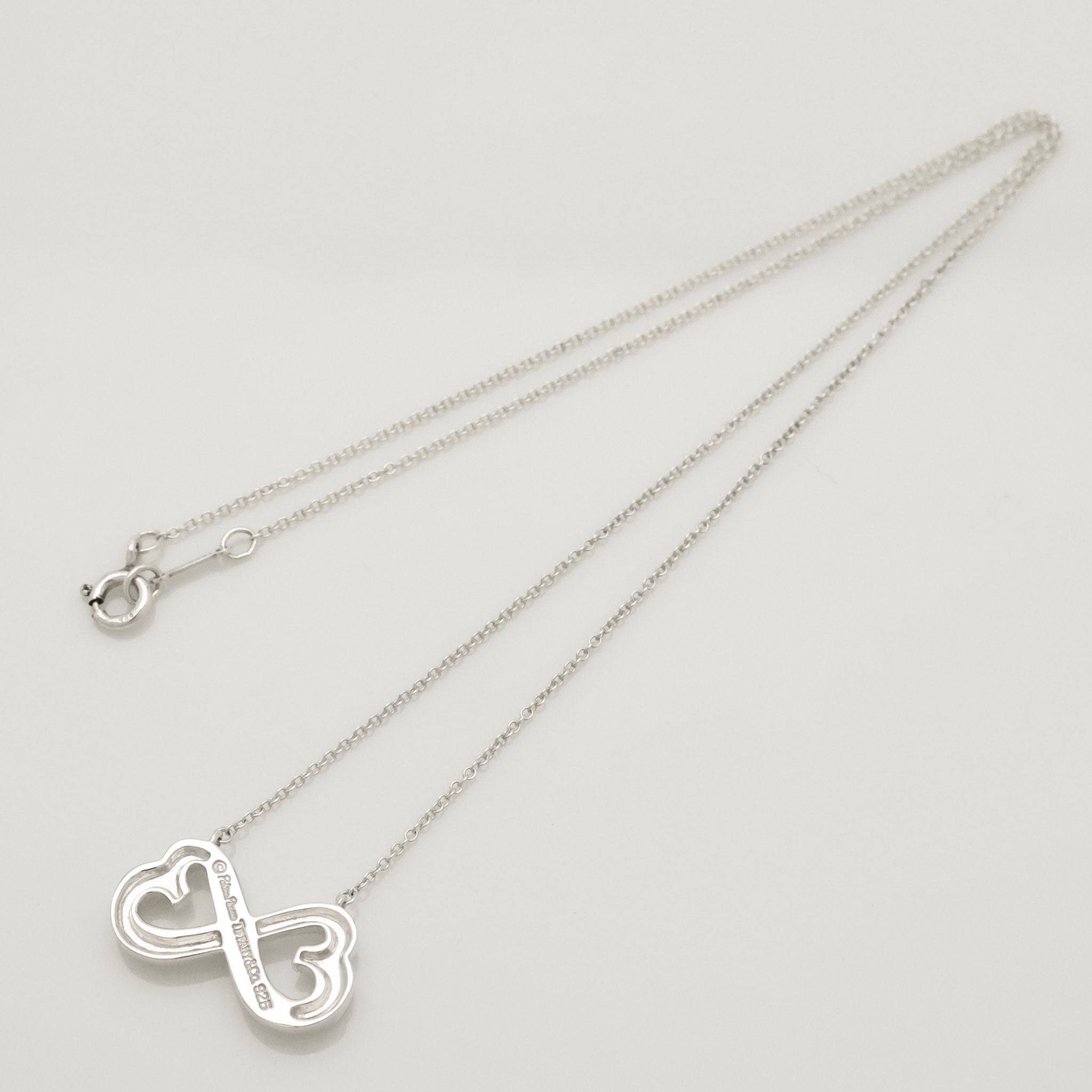  Tiffany & Co. Picasso Double Loving Heart Necklace Sterling Silver 925