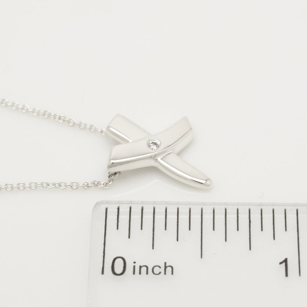 TIFFANY&Co.キス クロス 1P ダイヤモンド ネックレス AG925