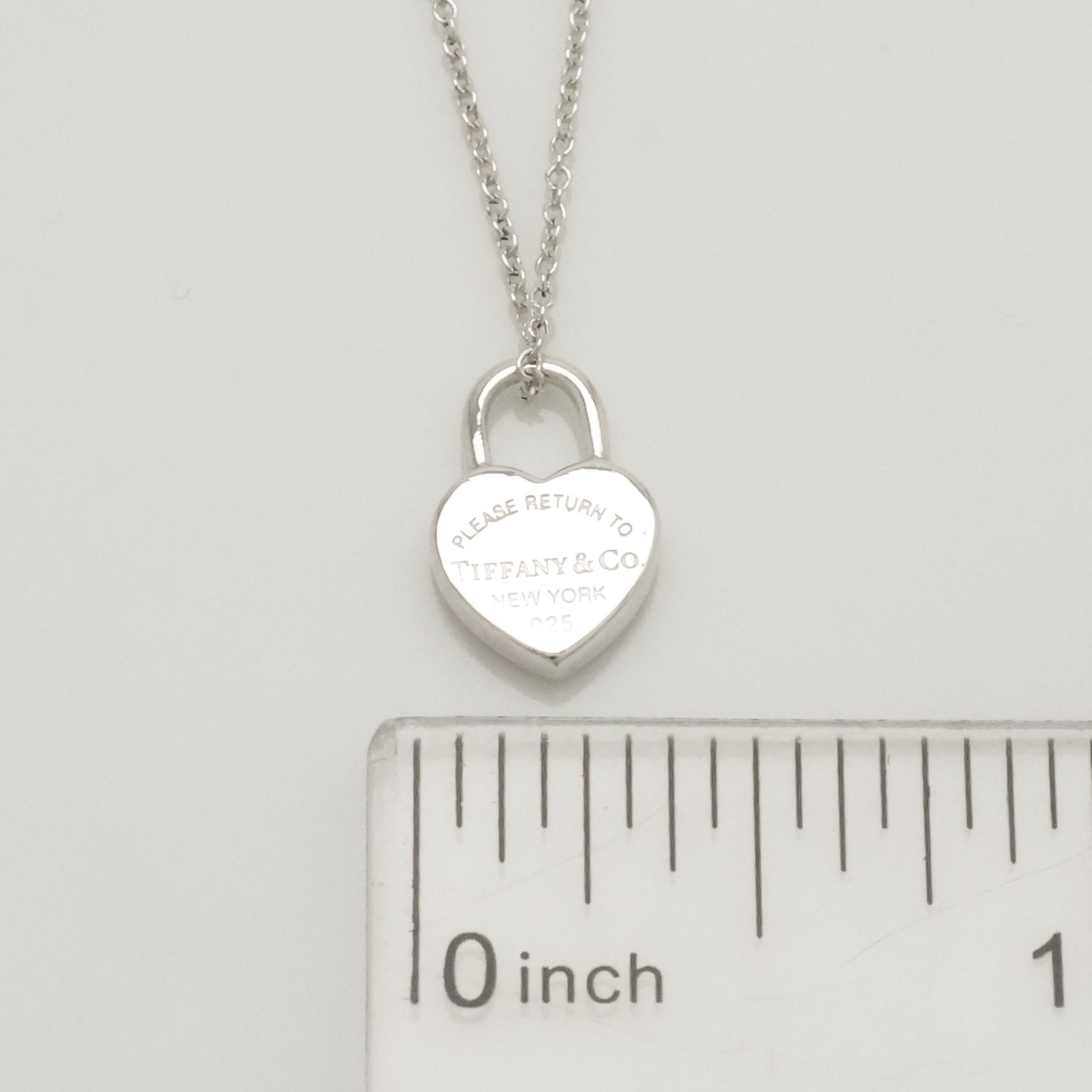  Tiffany & Co. Return to Mini Heart Lock Padlock Necklace  Sterling Silver 925