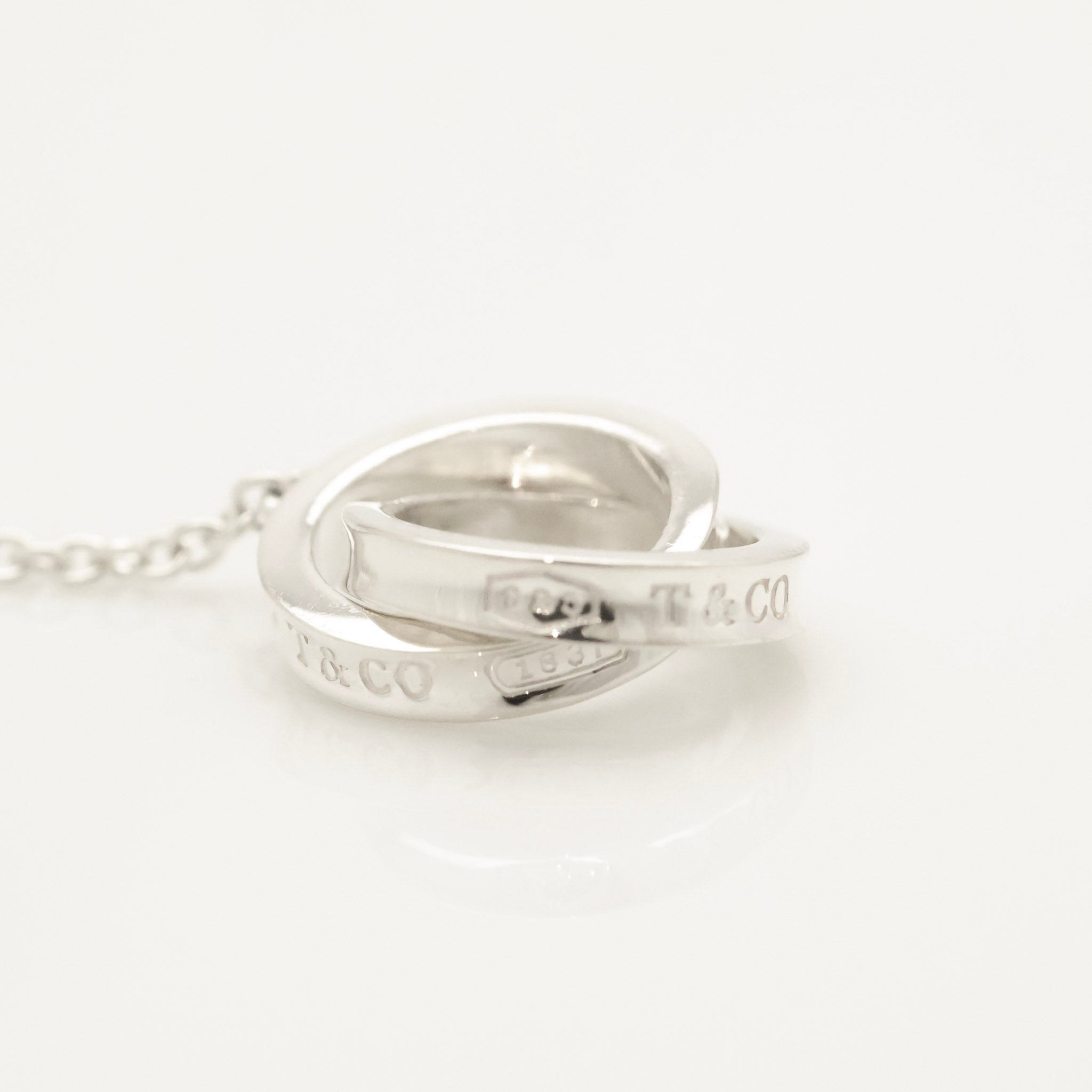 Tiffany & Co. 1837 Interlocking Circles Lariat Necklace Sterling Silver 925