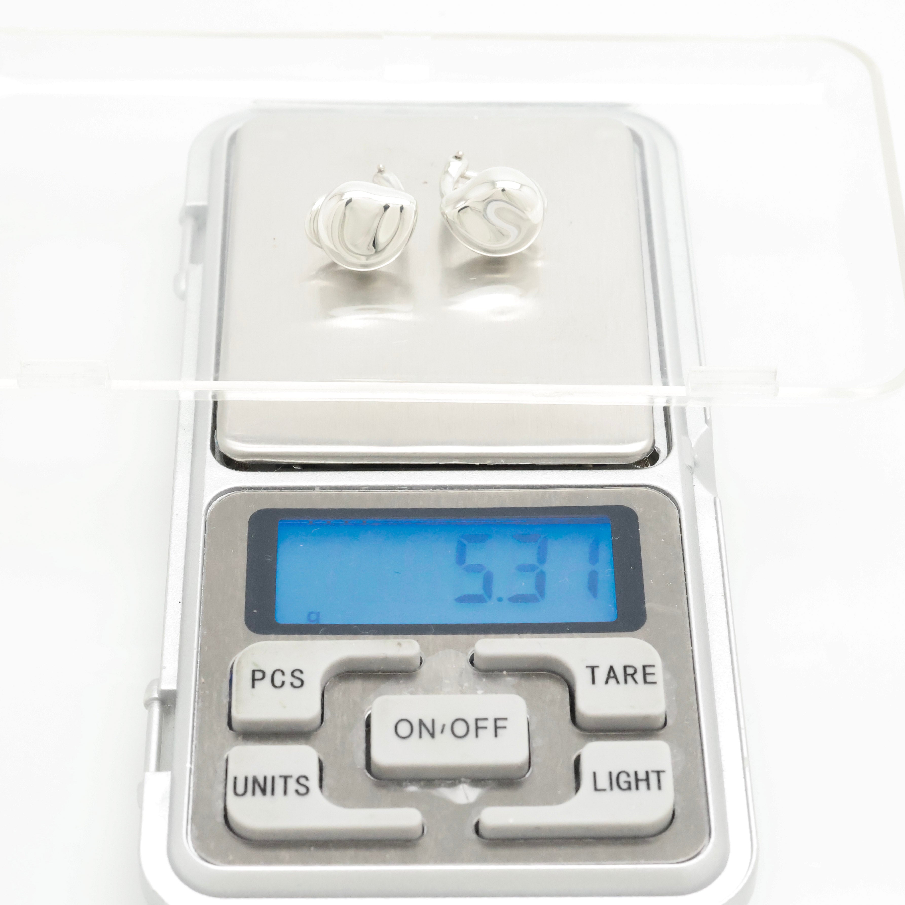  Tiffany & Co. Elsa Peretti Nugget Clip-On Earrings Sterling Silver 925 