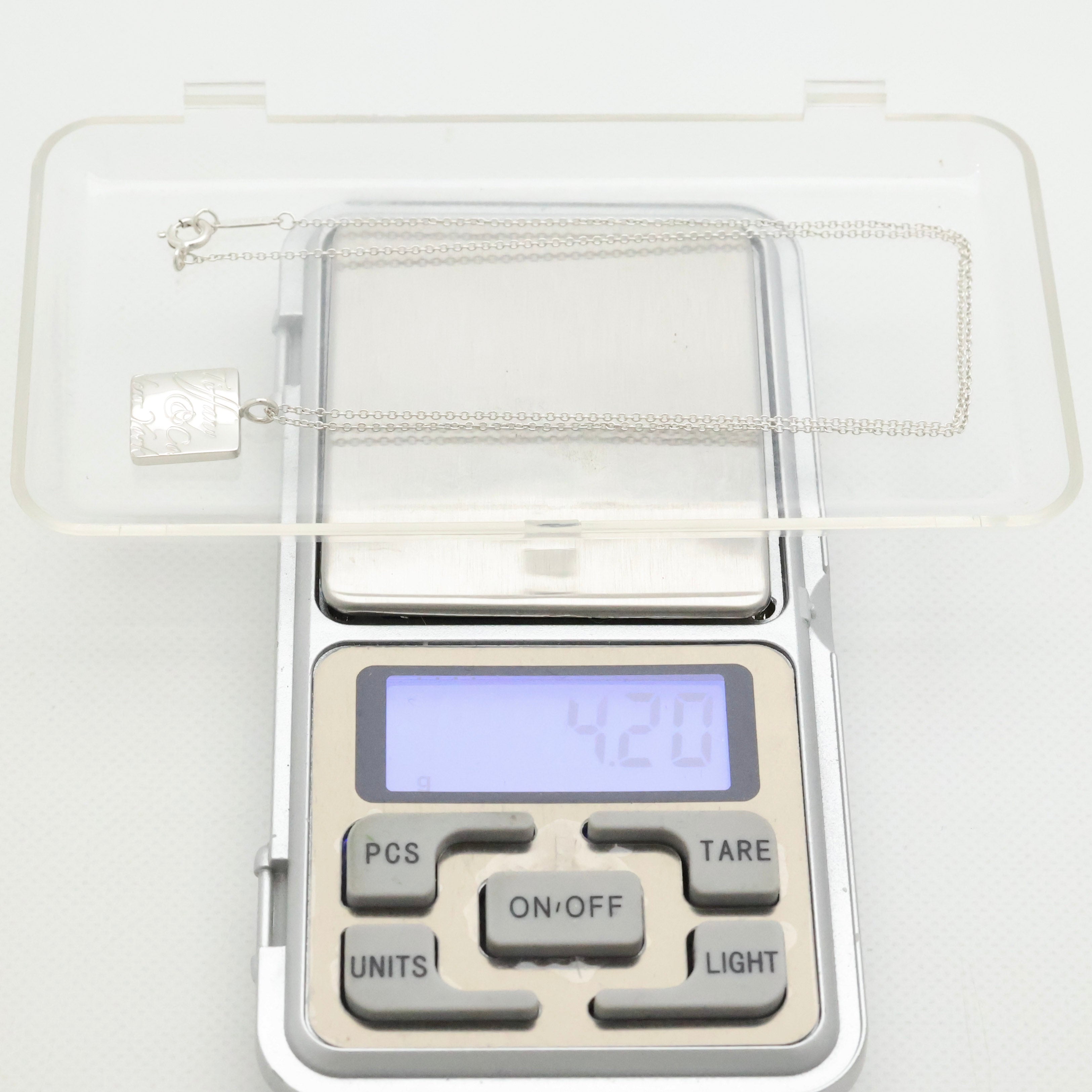 TIFFANY&Co. ノーツ スクエア プレート ネックレス AG925