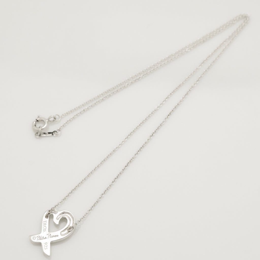 Tiffany & Co. Loving Heart Pendant Necklace Sterling Silver 925 