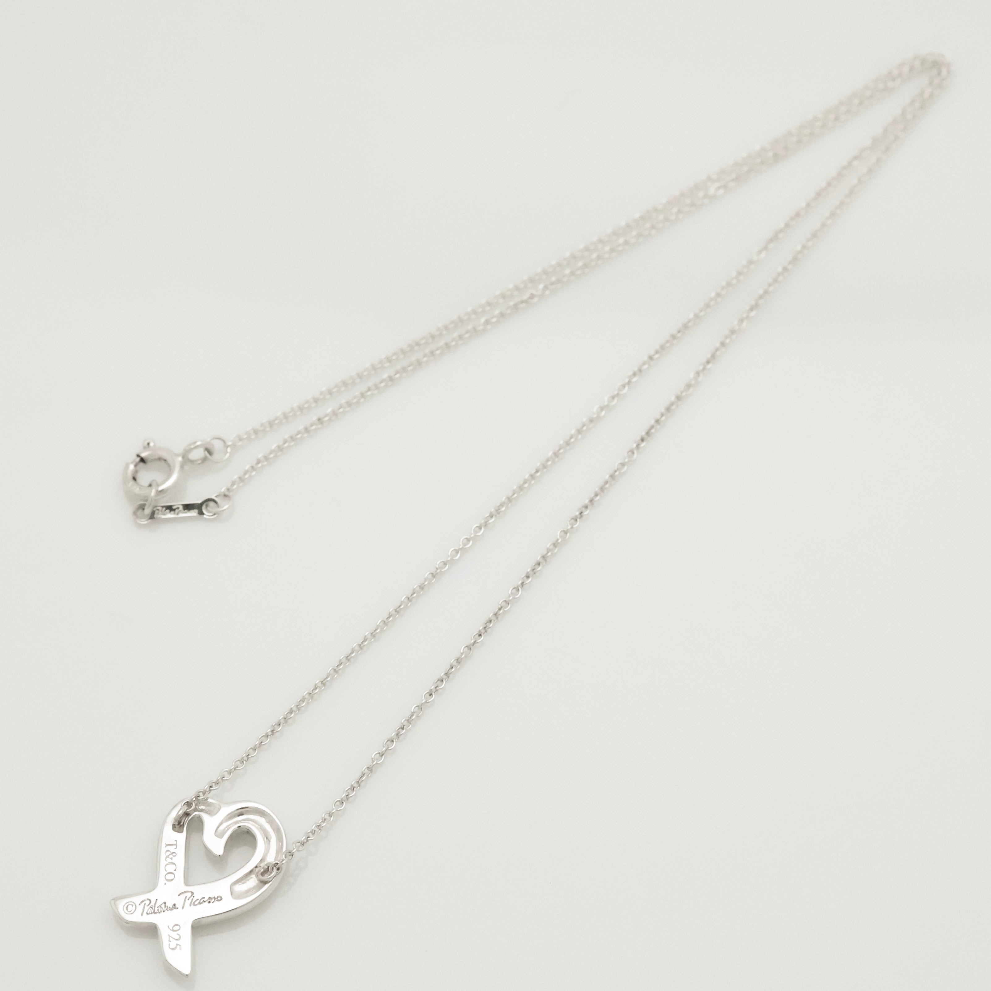 Tiffany & Co. Loving Heart Pendant Necklace Sterling Silver 925 