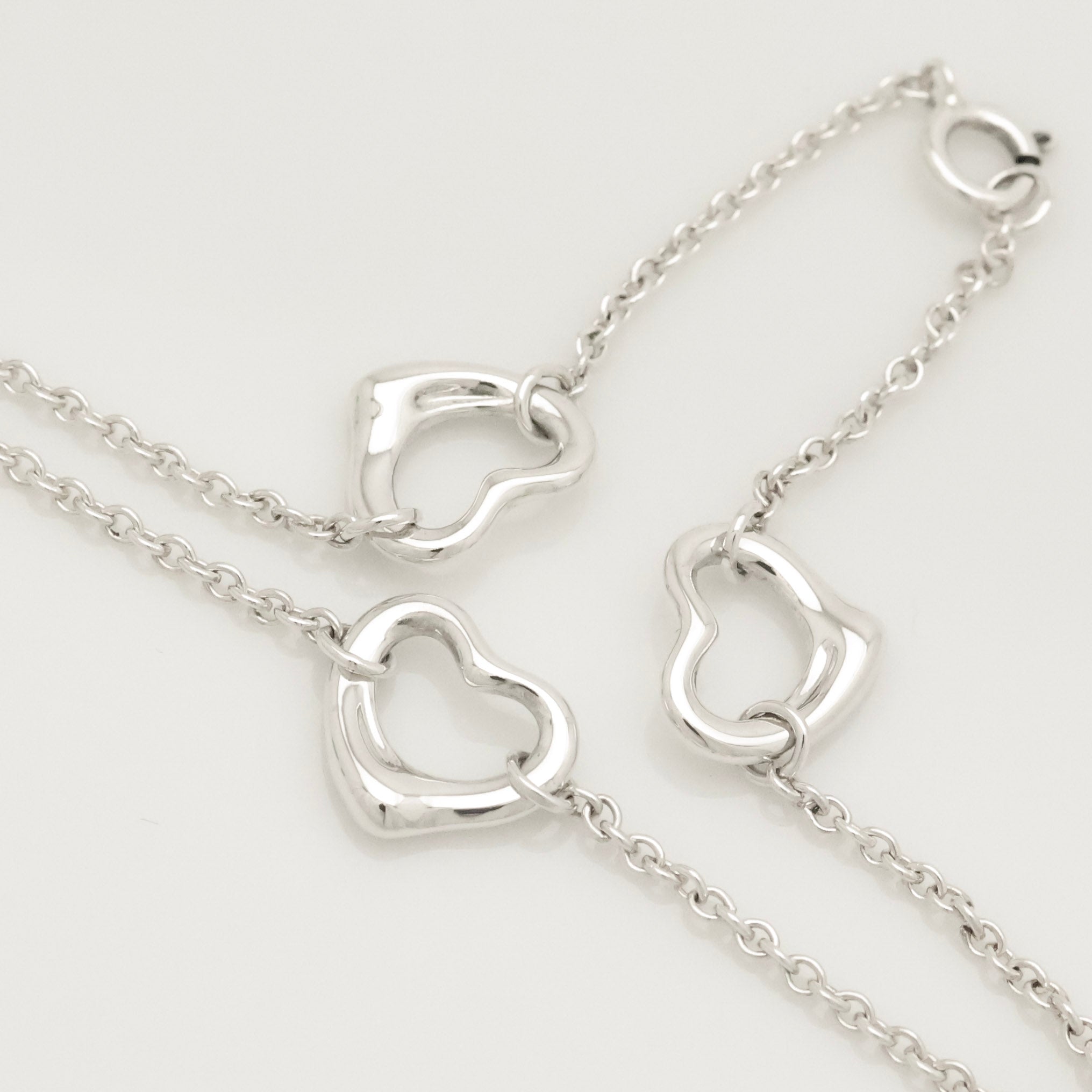 Tiffany & Co. Triple Open Heart Bracelet Sterling Silver 925 