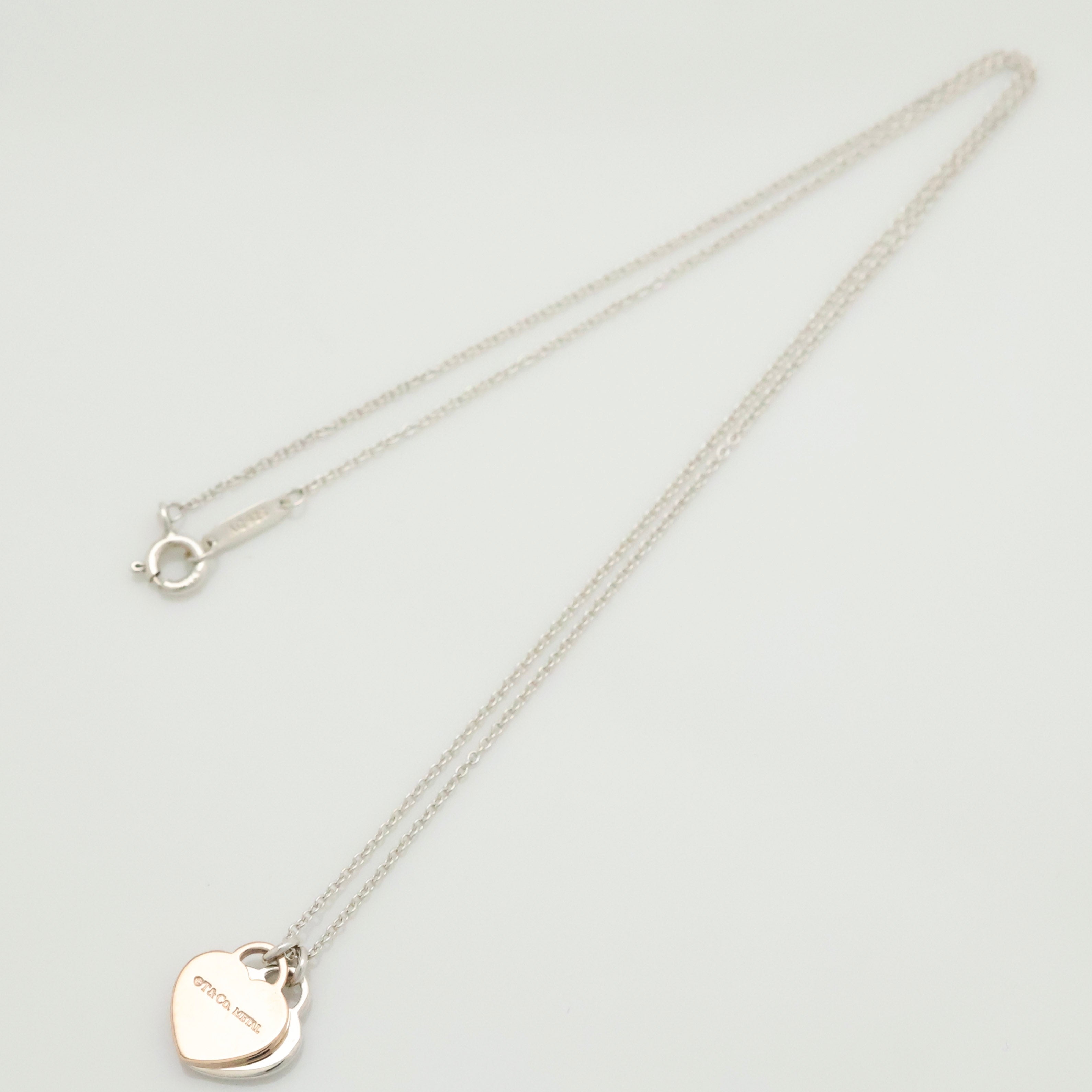 Tiffany & Co. Return to Double Heart Tag Necklace Rubedo Sterling silver 925