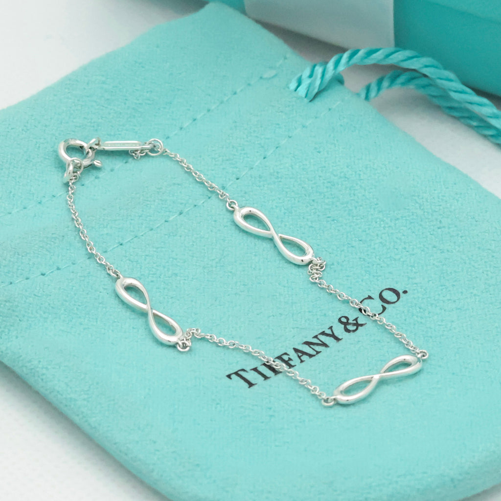 TIFFANY&Co. 3連 トリプル インフィニティ エンドレス ブレスレット AG925