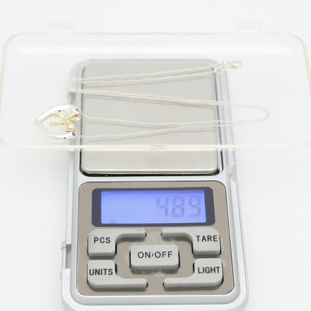 TIFFANY&Co. ハート リボン コンビ ネックレス AG925 AU750