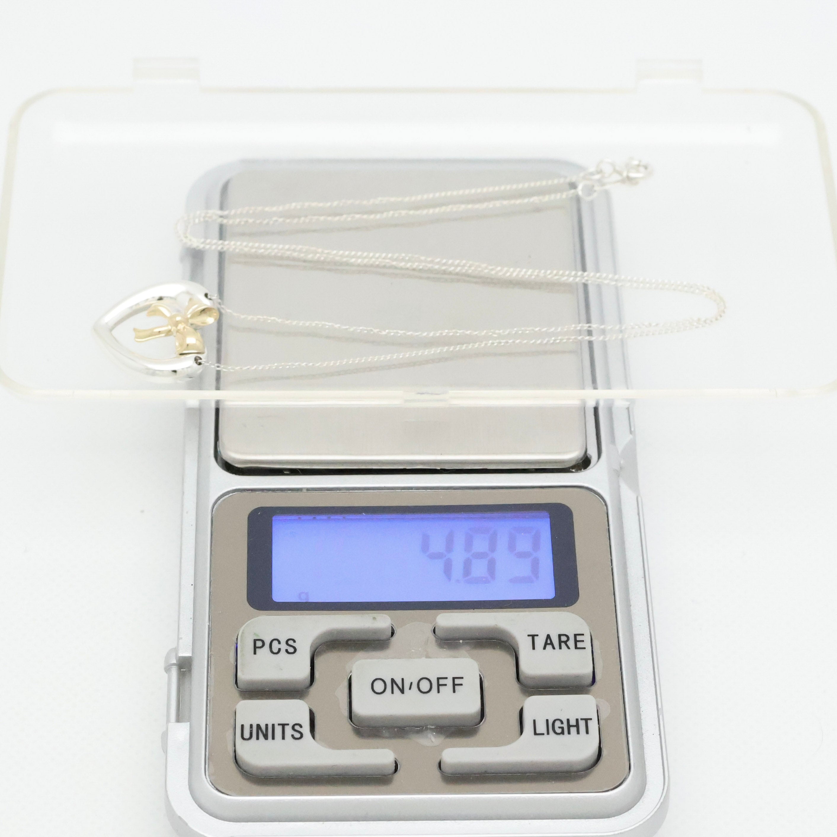 TIFFANY&Co. ハート リボン コンビ ネックレス AG925 AU750