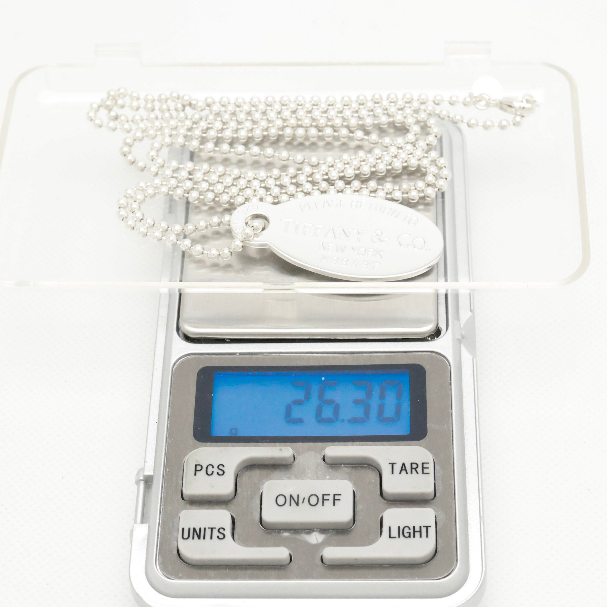 TIFFANY&Co.リターントゥ ティファニー オーバル タグ ボール チェーン ネックレス AG925