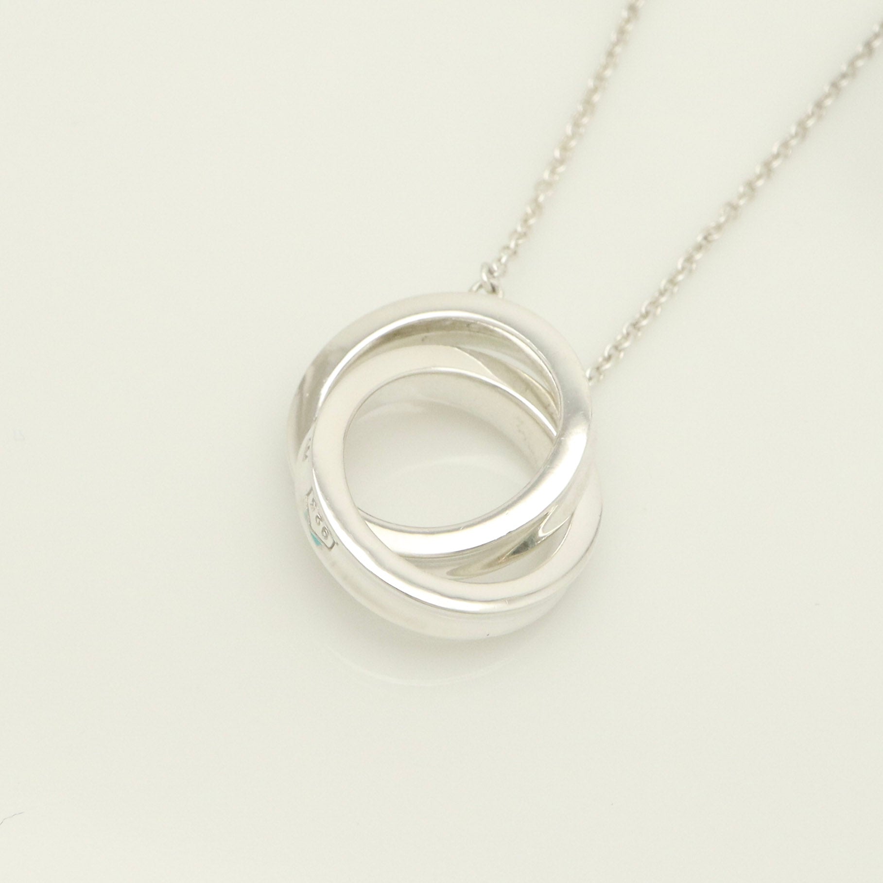 Tiffany & Co. 1837 Interlocking Circles Lariat Necklace Sterling Silver 925