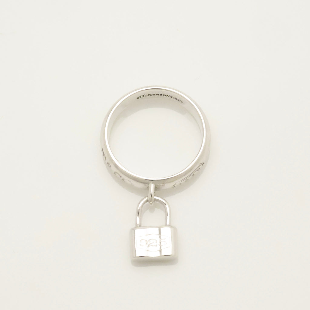 Tiffany & Co. 1837 Padlock Dangle Ring Sterling Silver 925