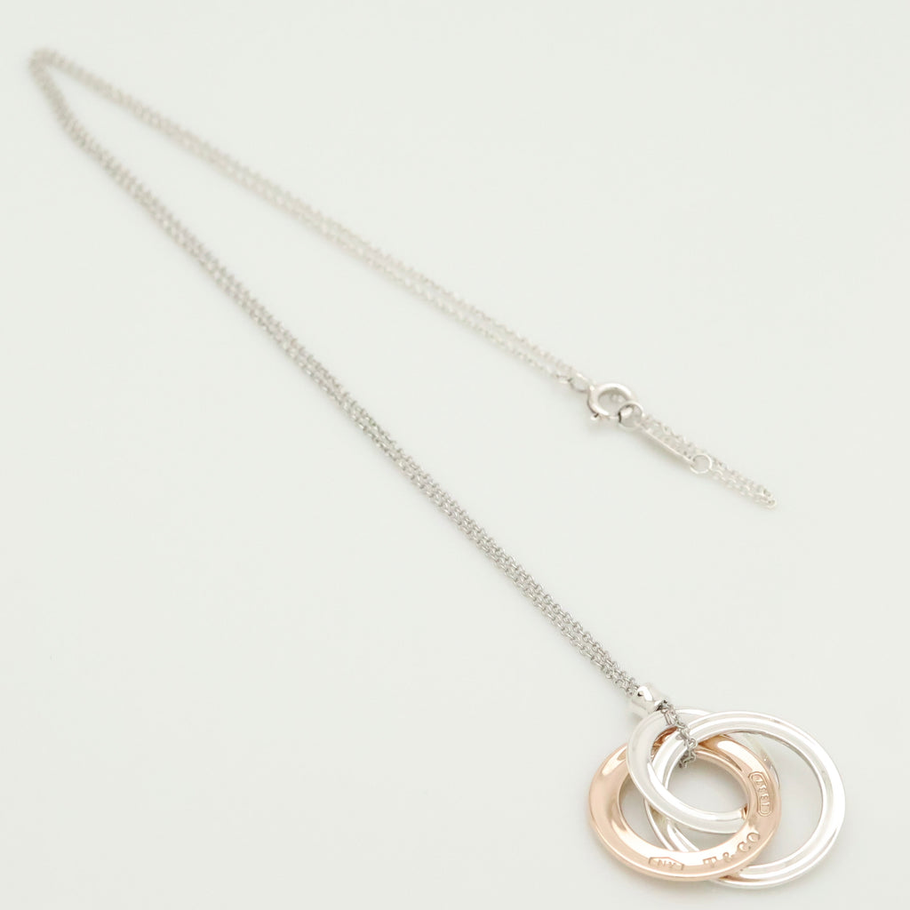 Tiffany & Co. 1837 Interlocking Circles Necklace  Sterling Silver 925 & Rubedo
