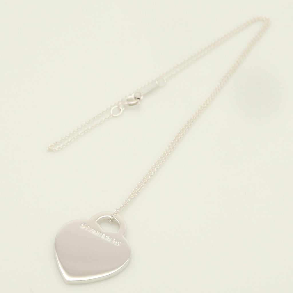 Tiffany & Co. Notes I LOVE YOU Heart Pendant Necklace Sterling Silver 925