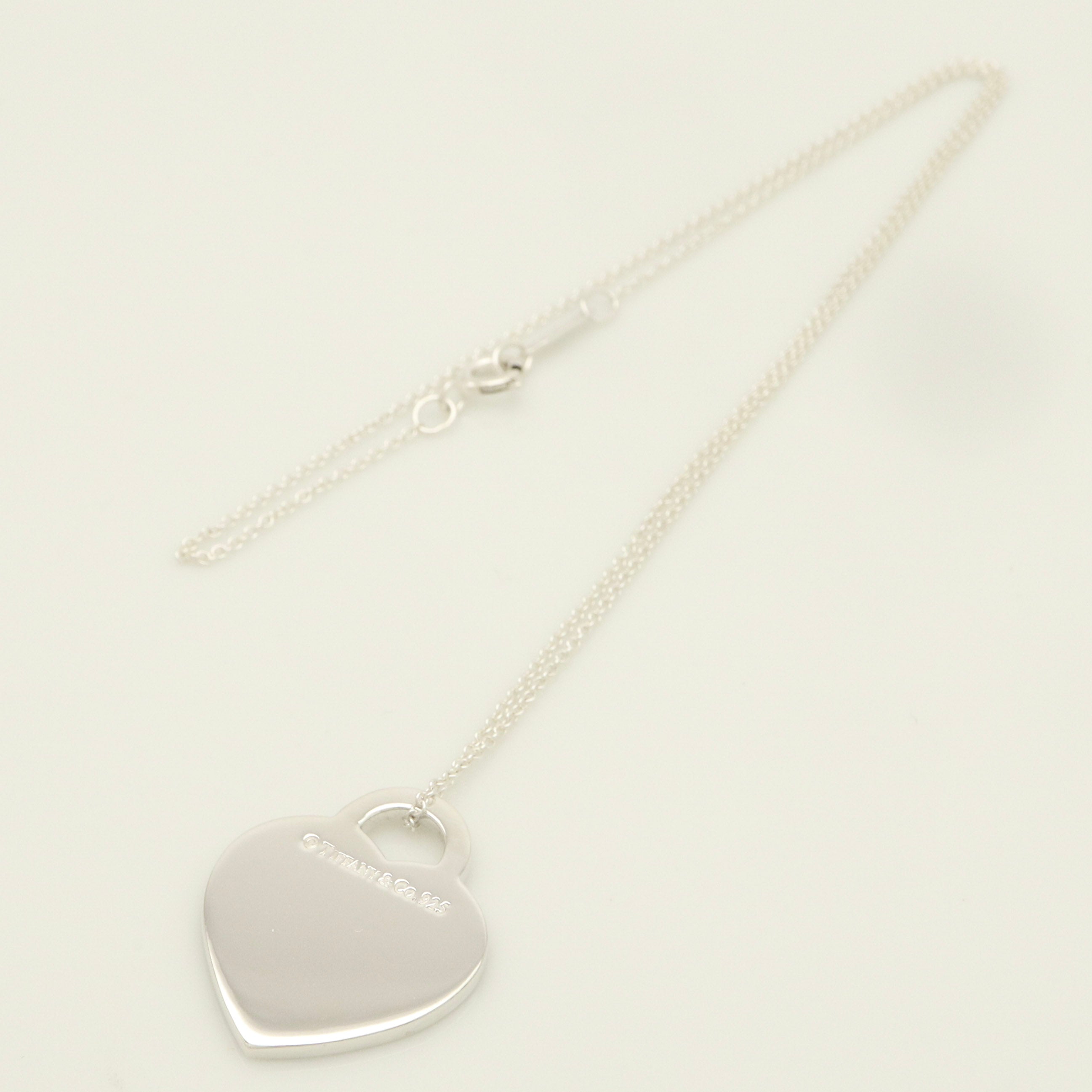 Tiffany & Co. Notes I LOVE YOU Heart Pendant Necklace Sterling Silver 925