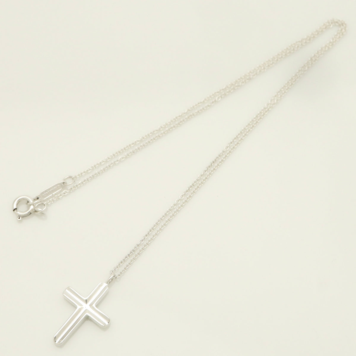  Tiffany & Co. Picasso Groove Cross Necklace Sterling Silver 925 