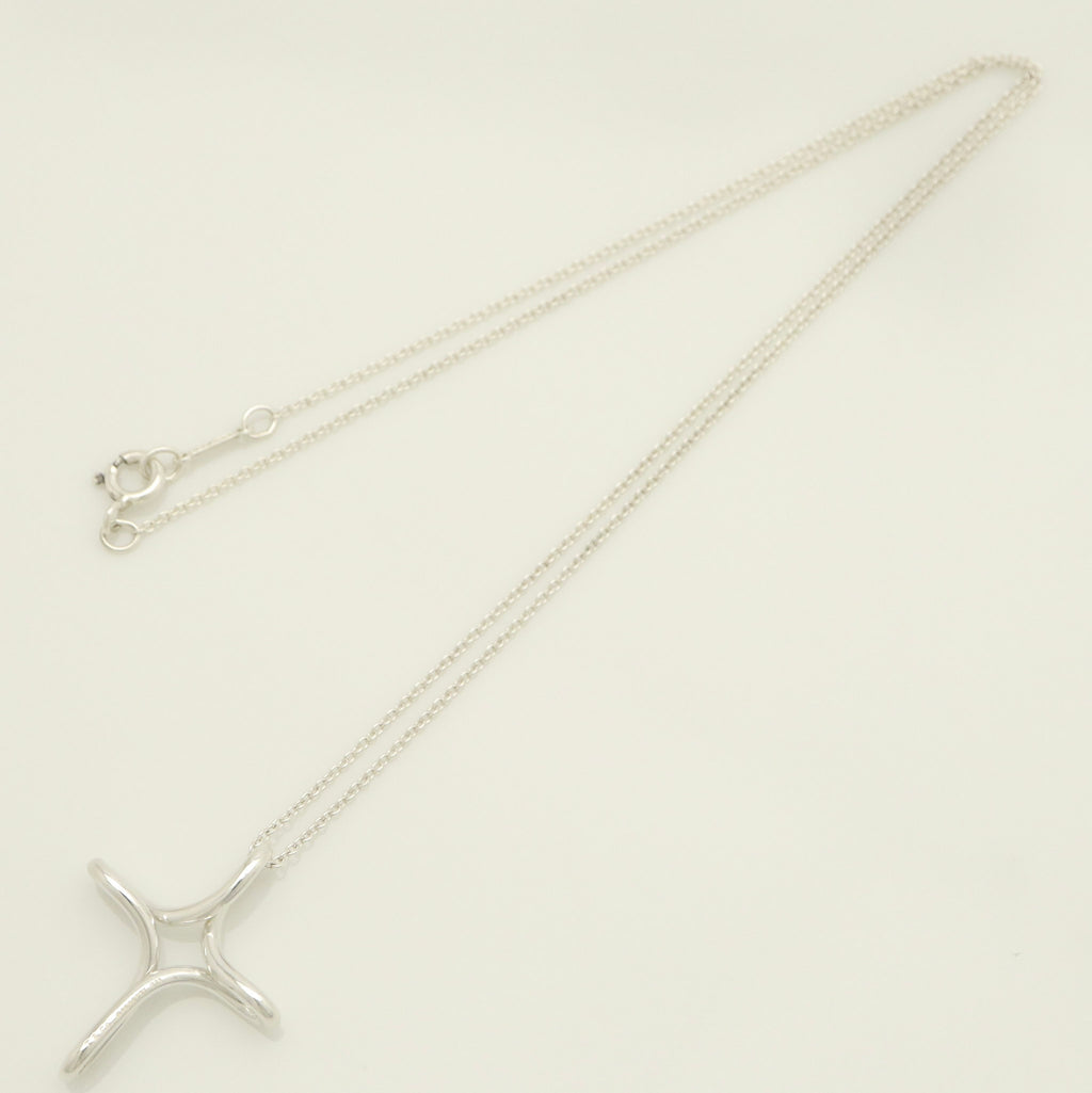 TIFFANY & Co. Open Cross Infinity Elsa Peretti Necklace  Sterling Silver 925