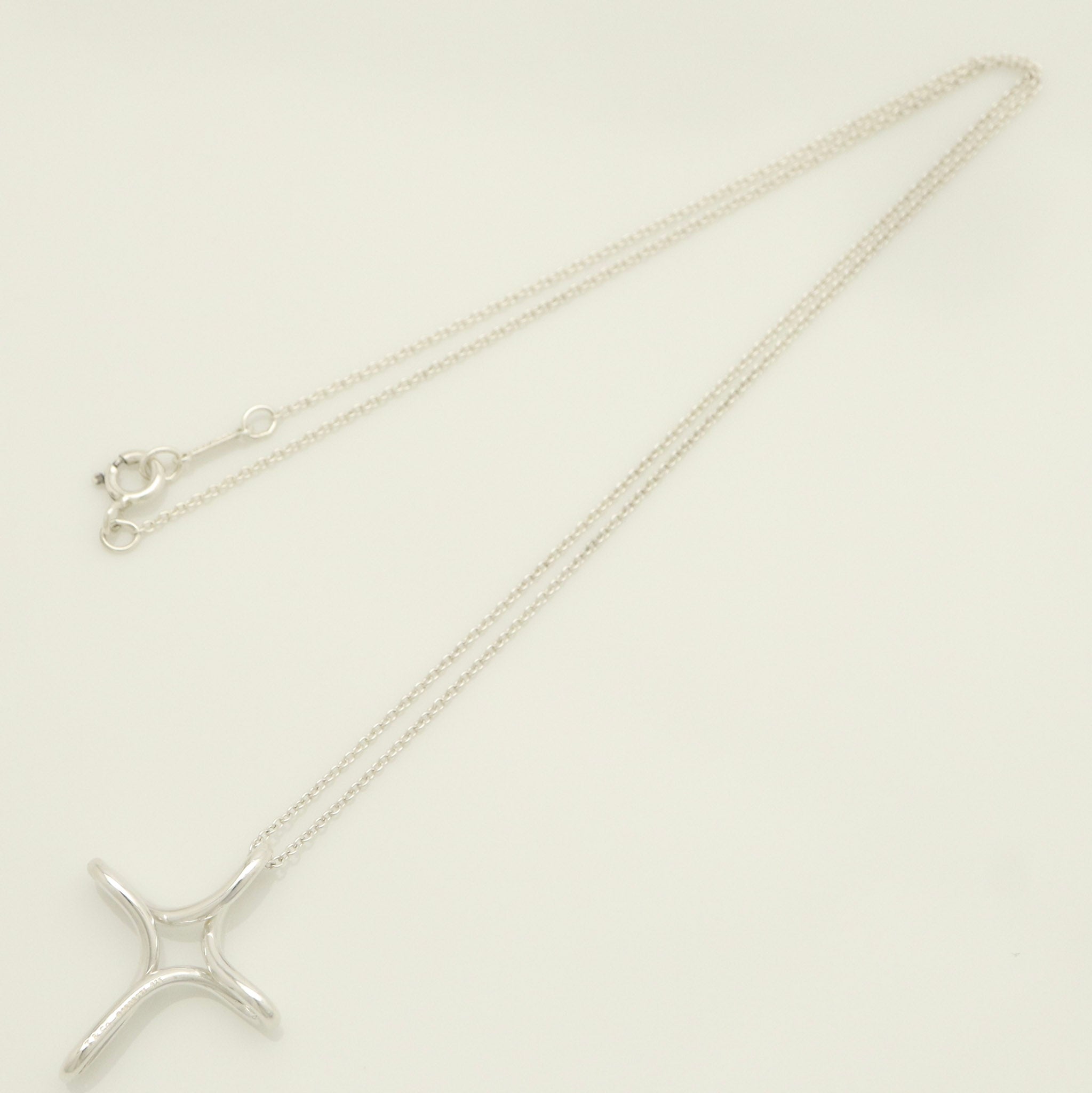 TIFFANY & Co. Open Cross Infinity Elsa Peretti Necklace  Sterling Silver 925