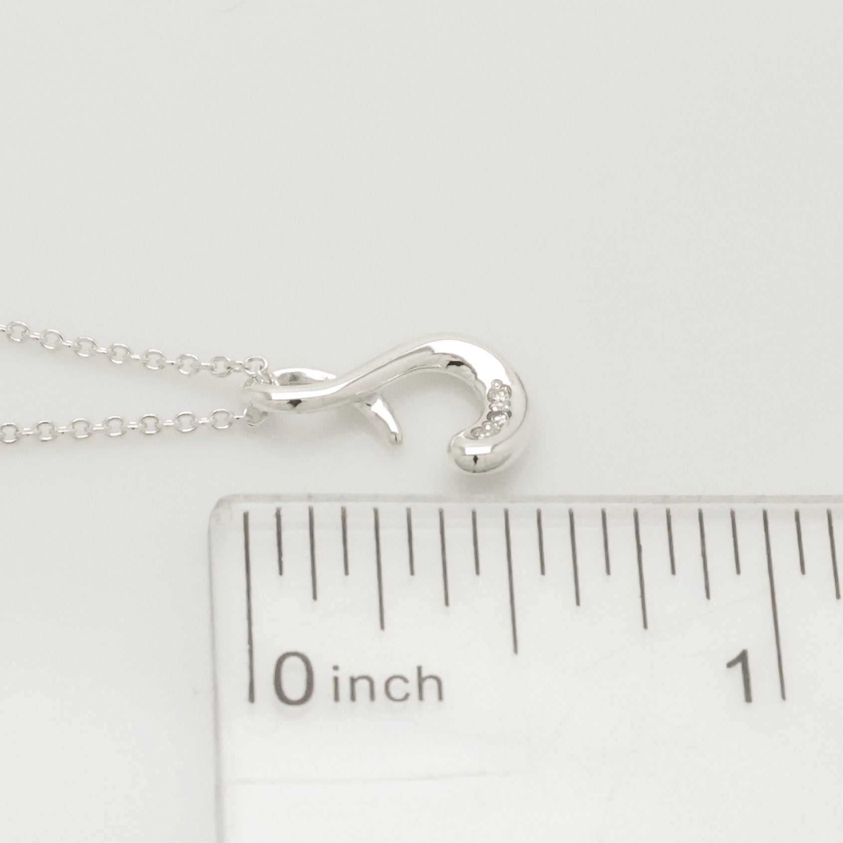 TIFFANY&Co. ノーツ レター S イニシャル 1P ダイヤモンド ネックレス AG925