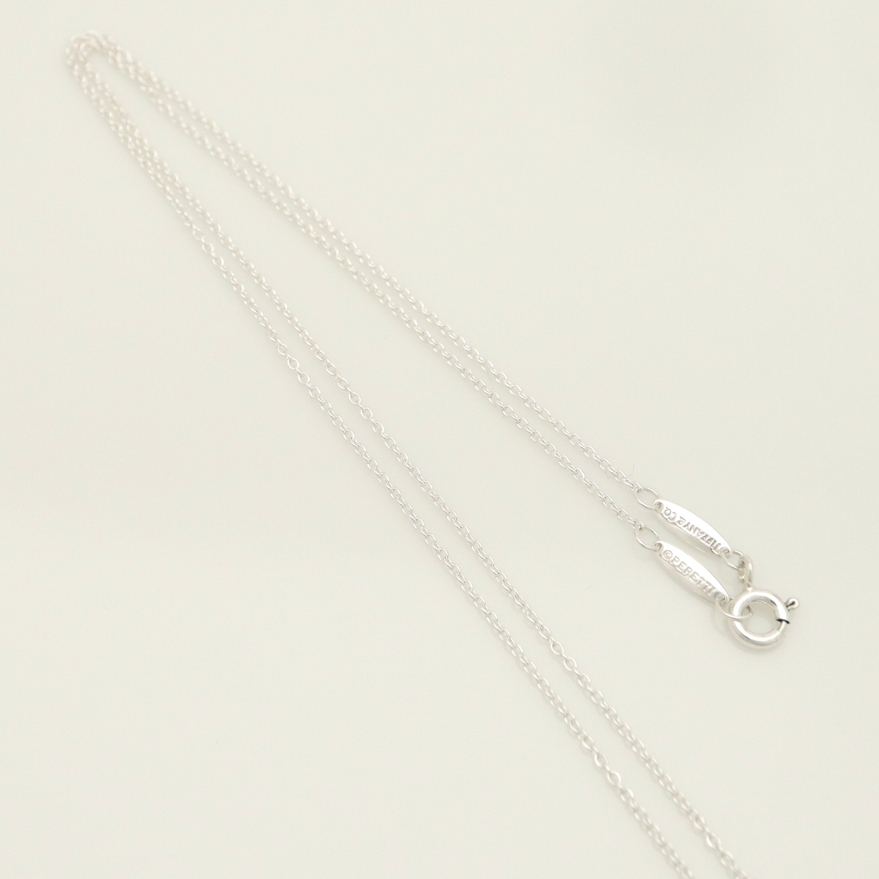 Tiffany & Co. By the Yard Aquamarine Sapphire Necklace Sterling Silver 925