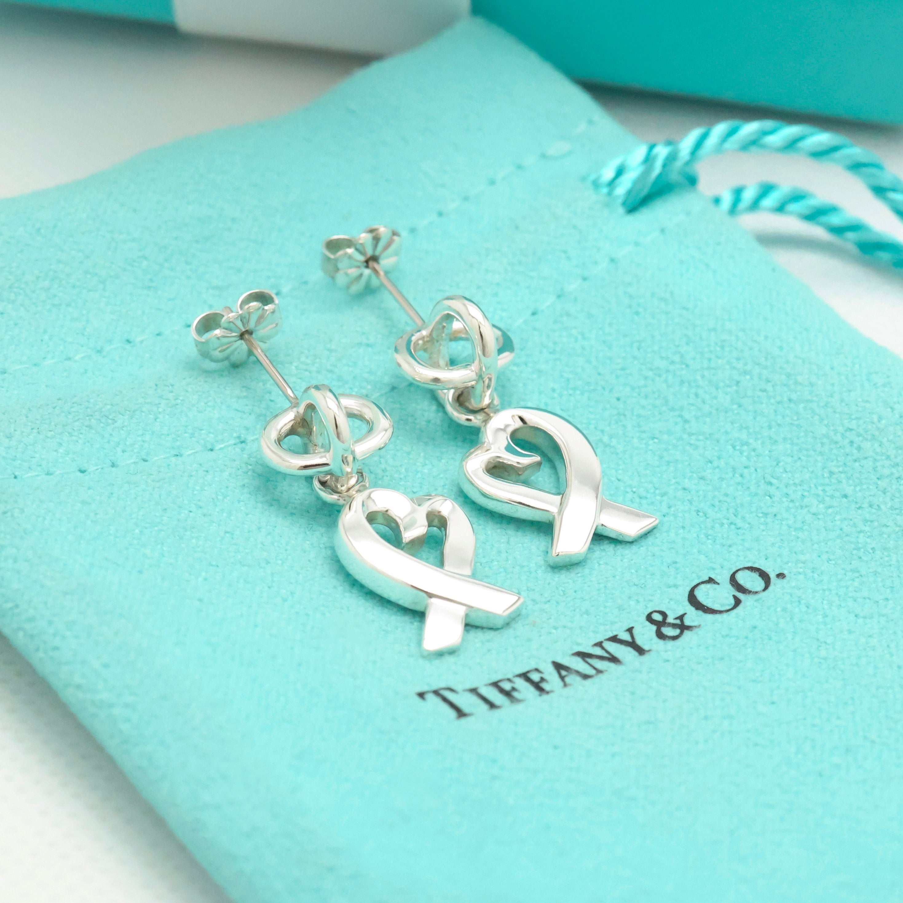 TIFFANY&Co. ラビングハート パロマピカソ ドロップ スタッド ピアス AG925