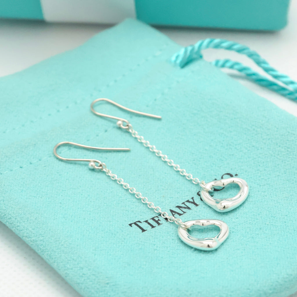 TIFFANY&Co. オープンハート エルサペレッティ ドロップ フック ピアス AG925