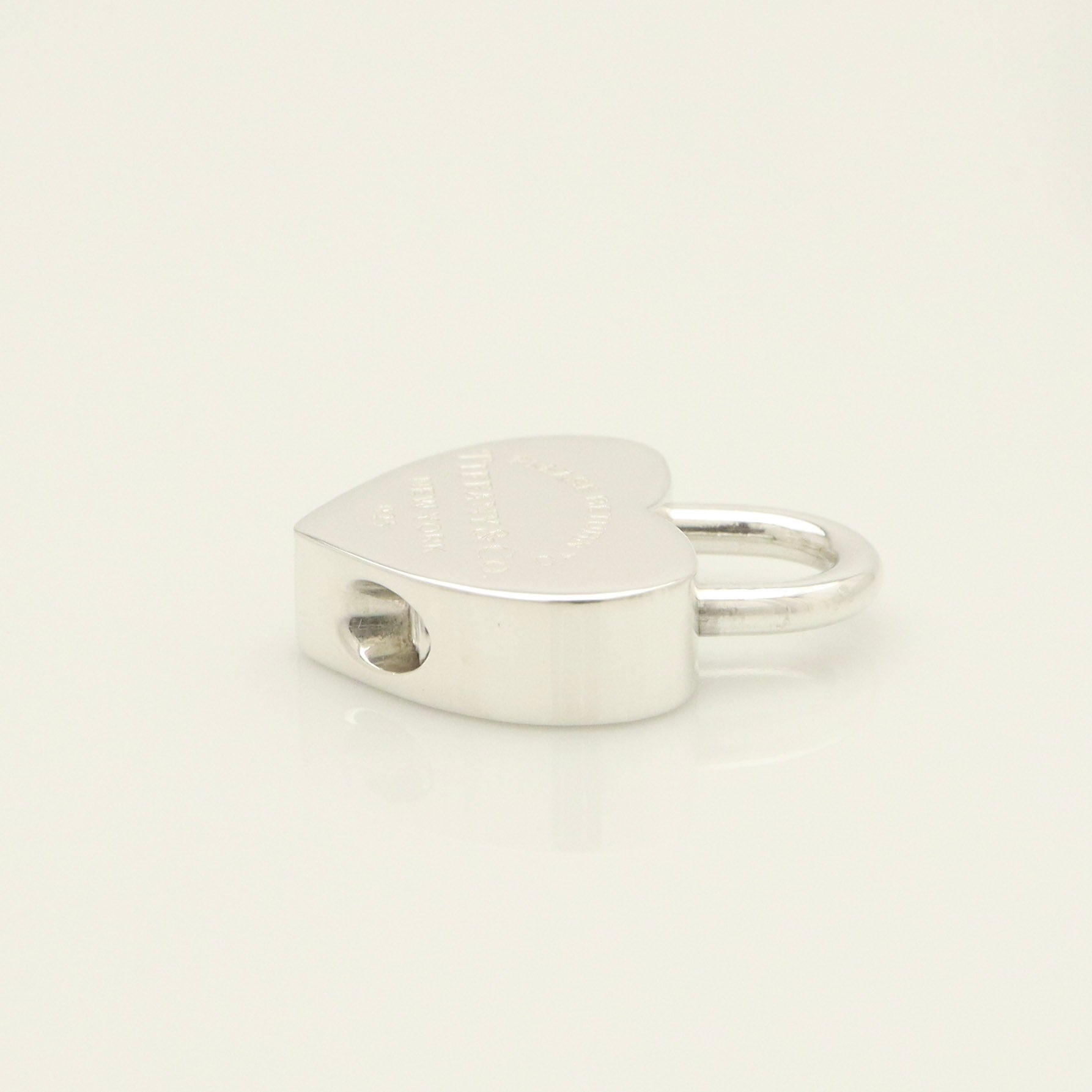 Tiffany & Co. Heart Charm Padlock Lock or Pendant in Sterling Silver 925