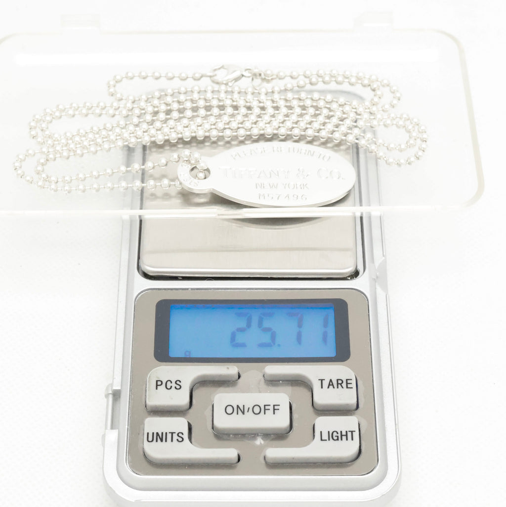 TIFFANY&Co.リターントゥ ティファニー オーバル タグ ボール チェーン ネックレス AG925