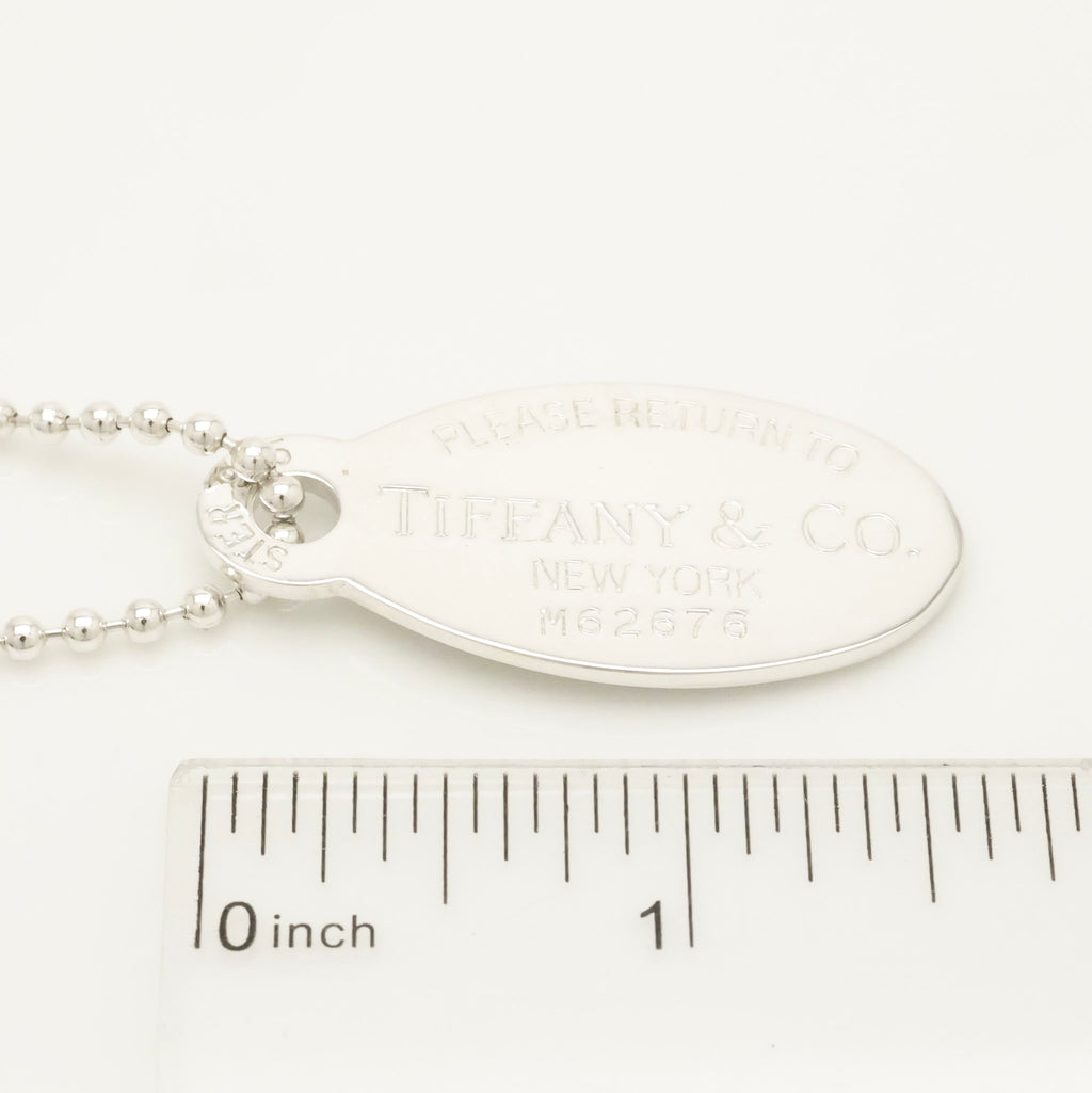 TIFFANY&Co.リターントゥ ティファニー オーバル タグ ボール チェーン ネックレス AG925