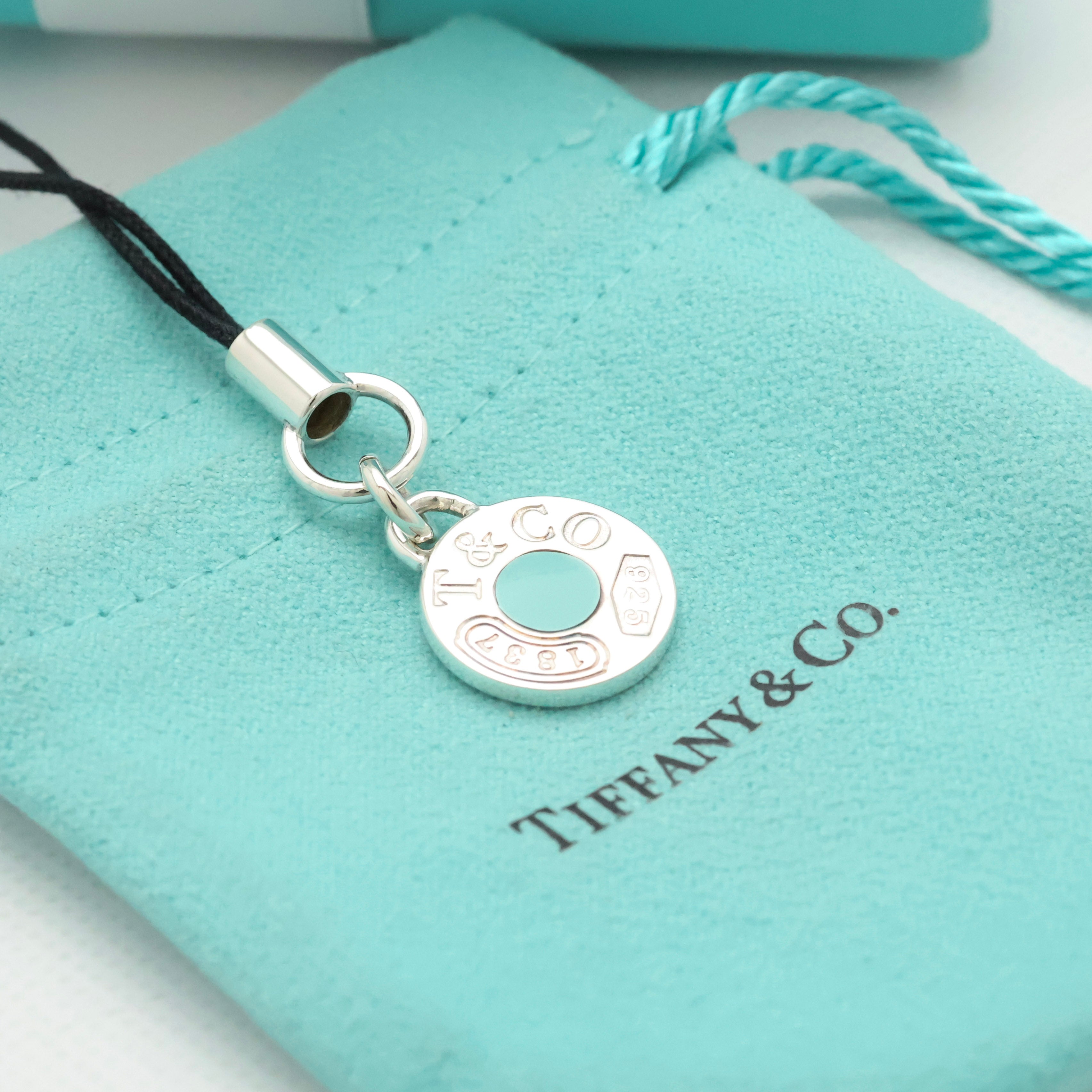 TIFFANY&Co. 1837 ロゴ ラウンド サークル ブルー エナメル ストラップ AG925