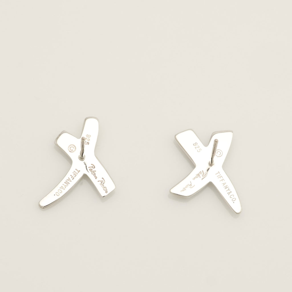 Tiffany & Co. Picasso X Kiss Cross Stud Earrings Sterling Silver 925 