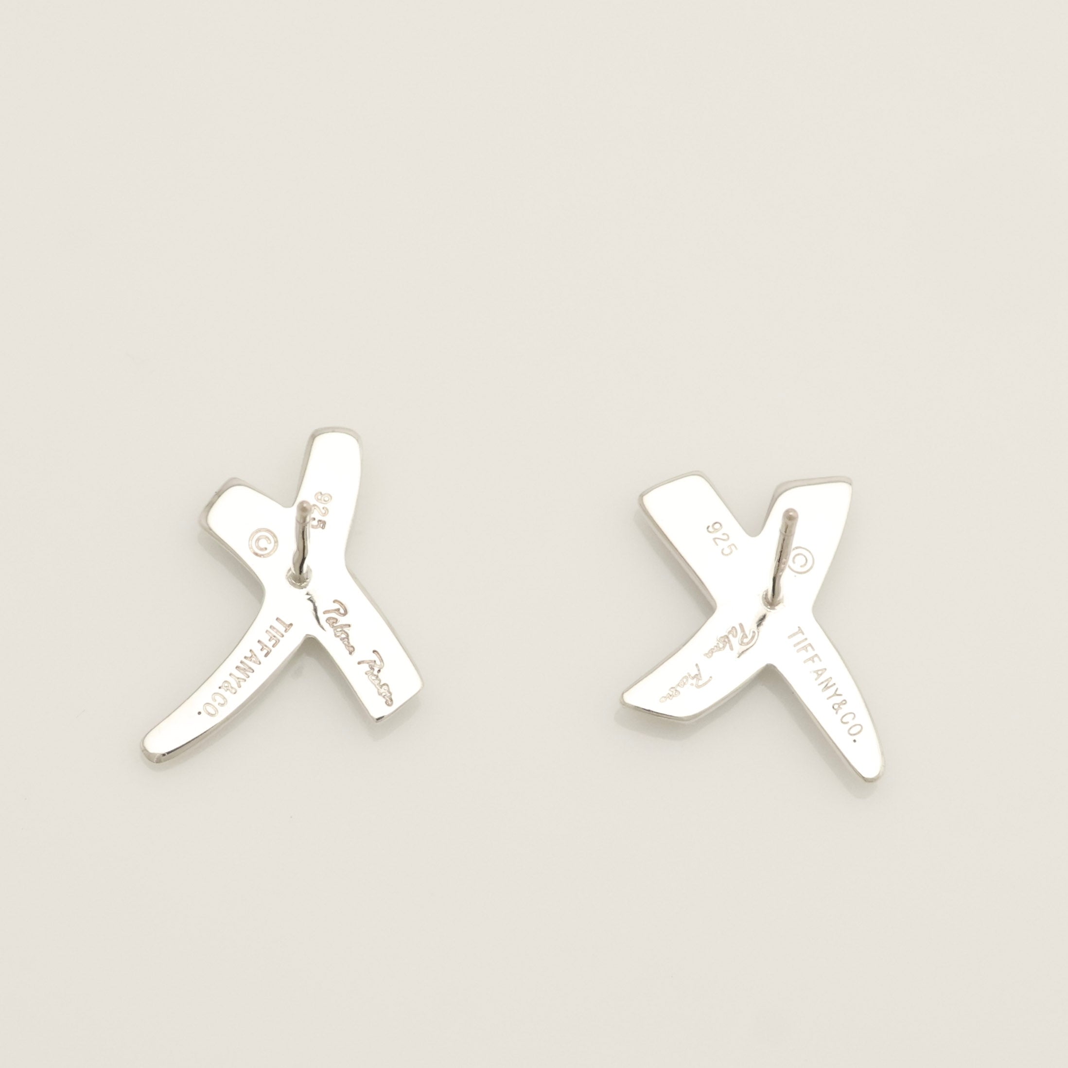 Tiffany & Co. Picasso X Kiss Cross Stud Earrings Sterling Silver 925 