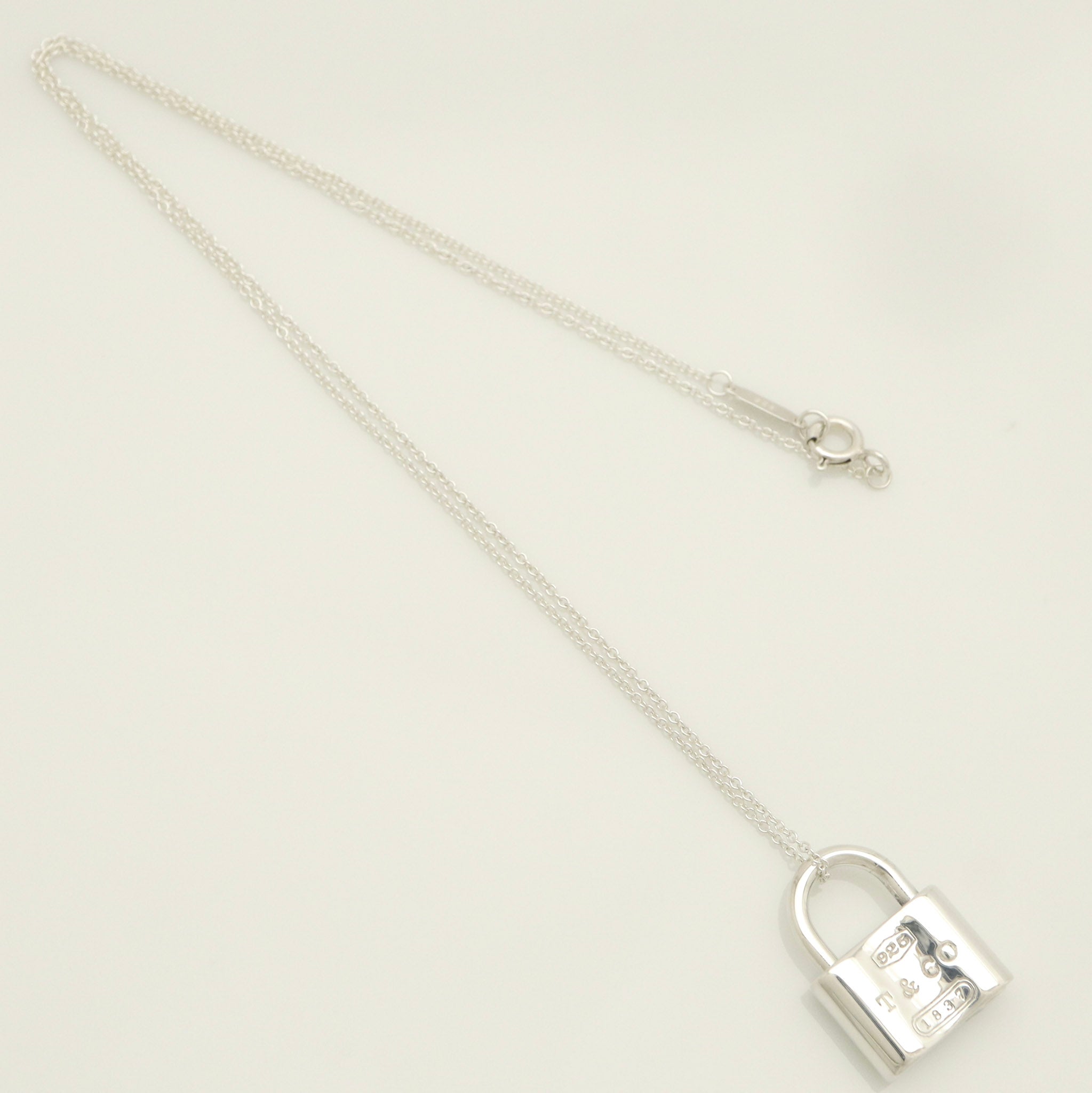 Tiffany & Co 1837 Padlock Necklace Pendant Sterling Silver 925